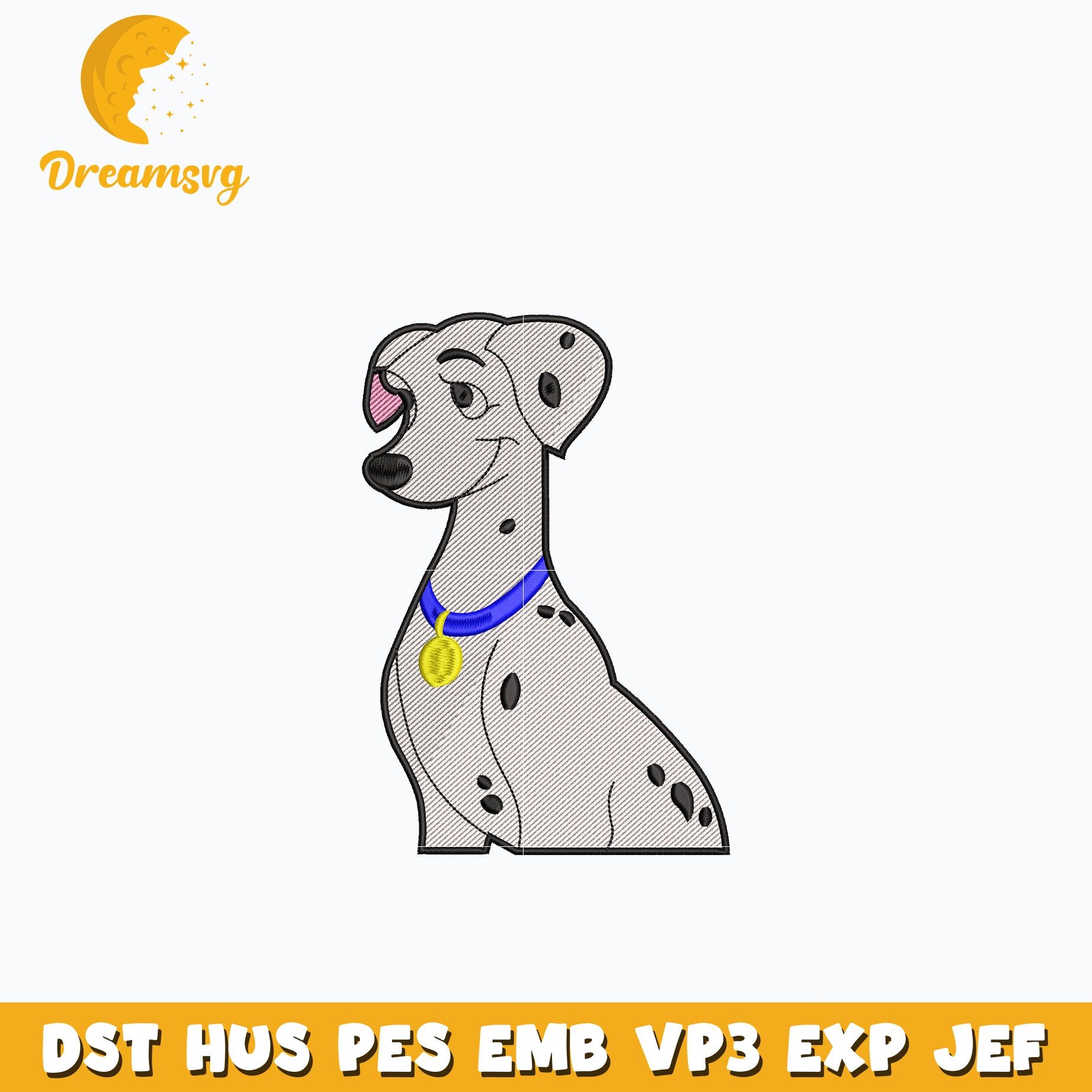 Perdita dog embroidery design