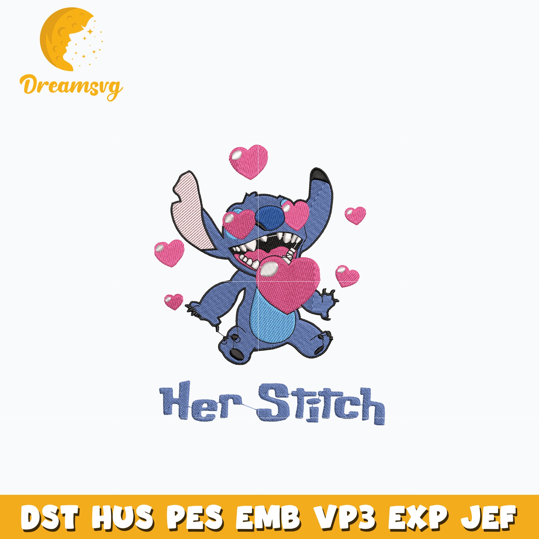 Disney her stitch embroidery design