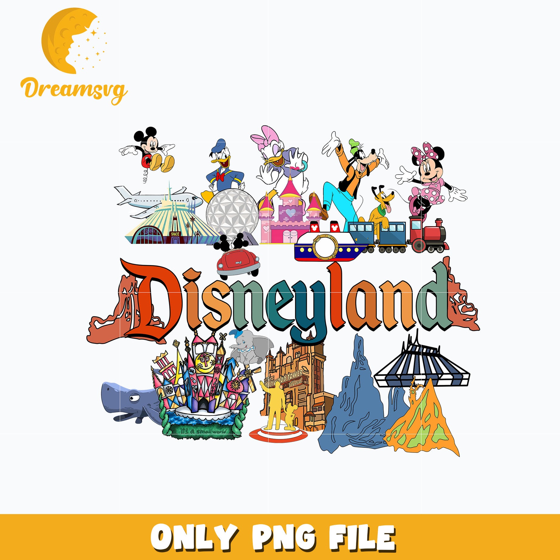 Disneyland mickey and friends png, digital download