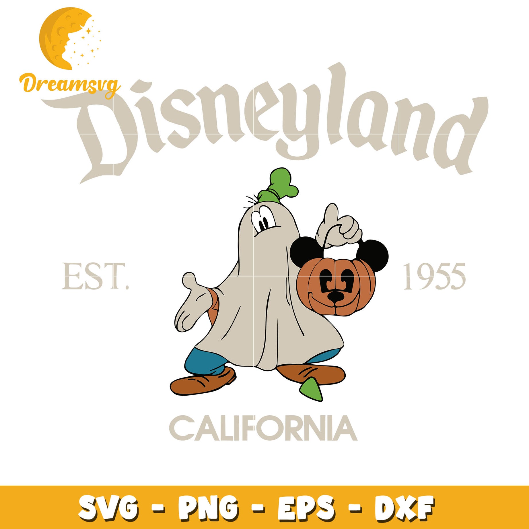 Disneyland est 1955 svg, Goofy Ghost svg