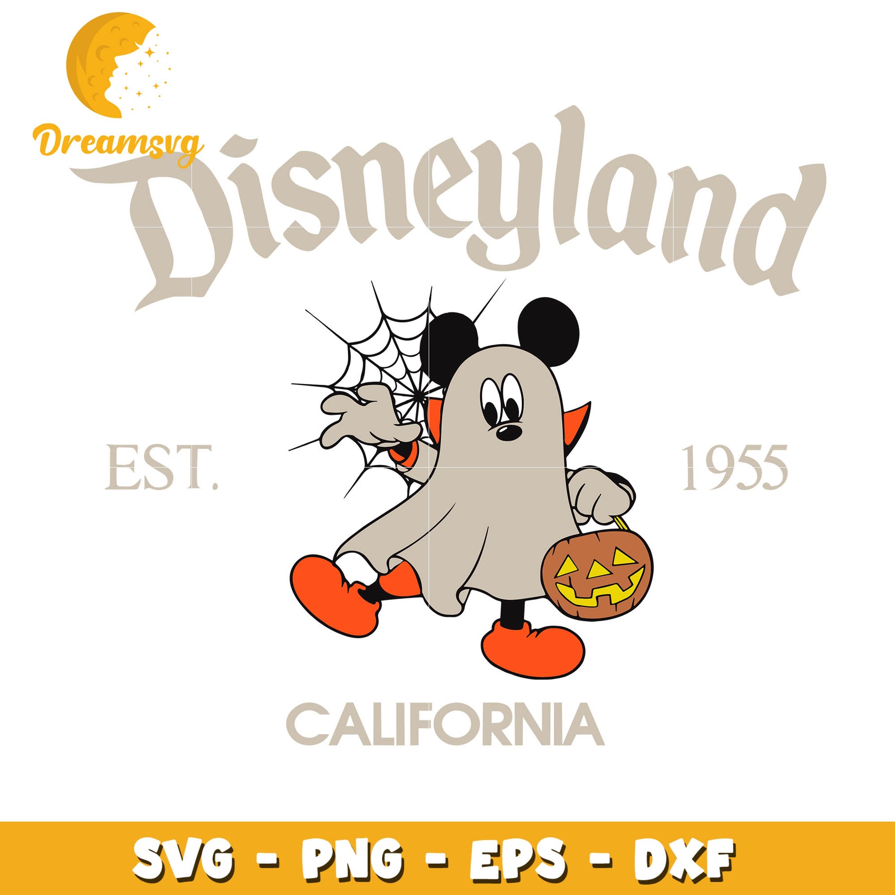 Disneyland est 1955 svg, mickey Ghost svg