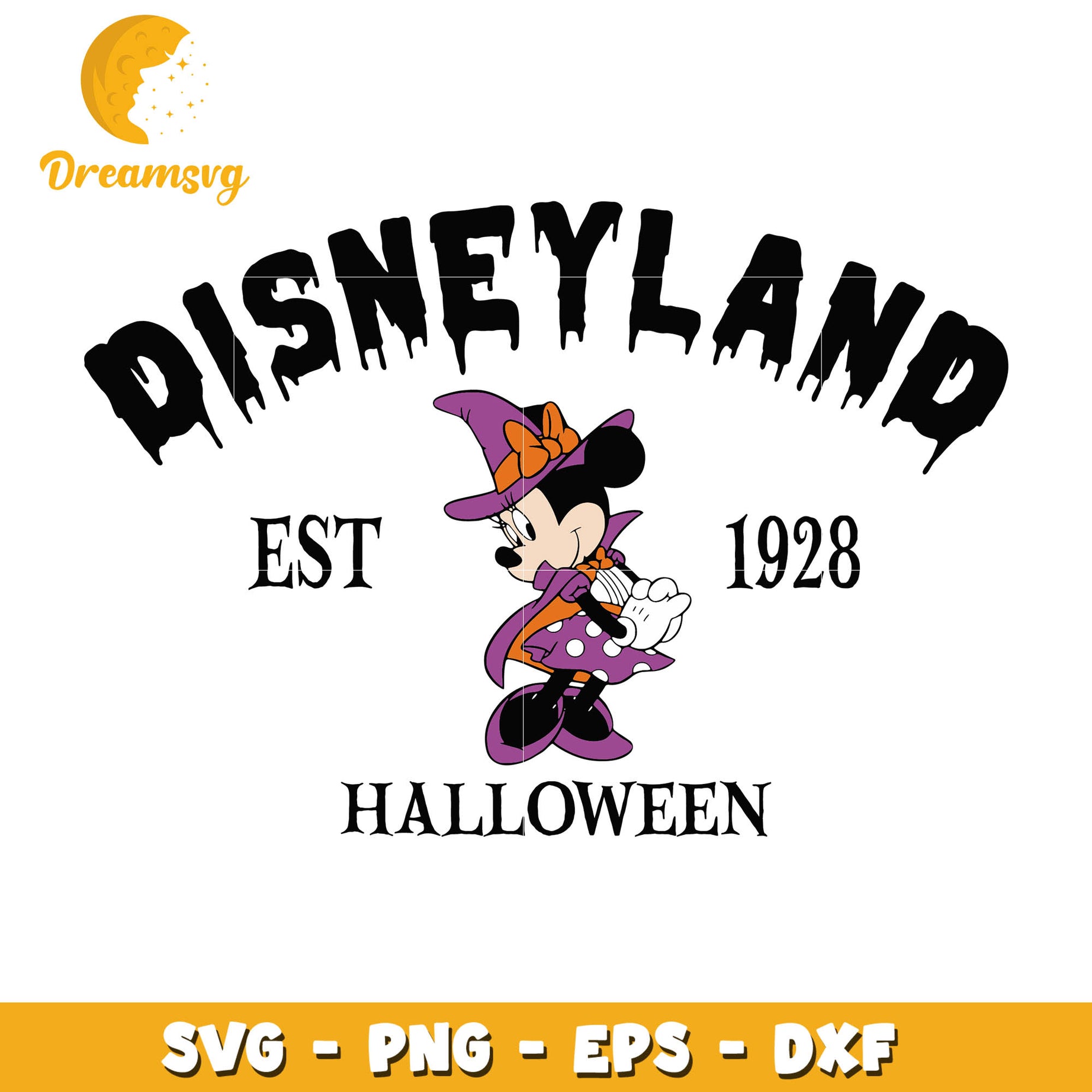 Disneyland est 1934 minnie mouse svg, halloween svg