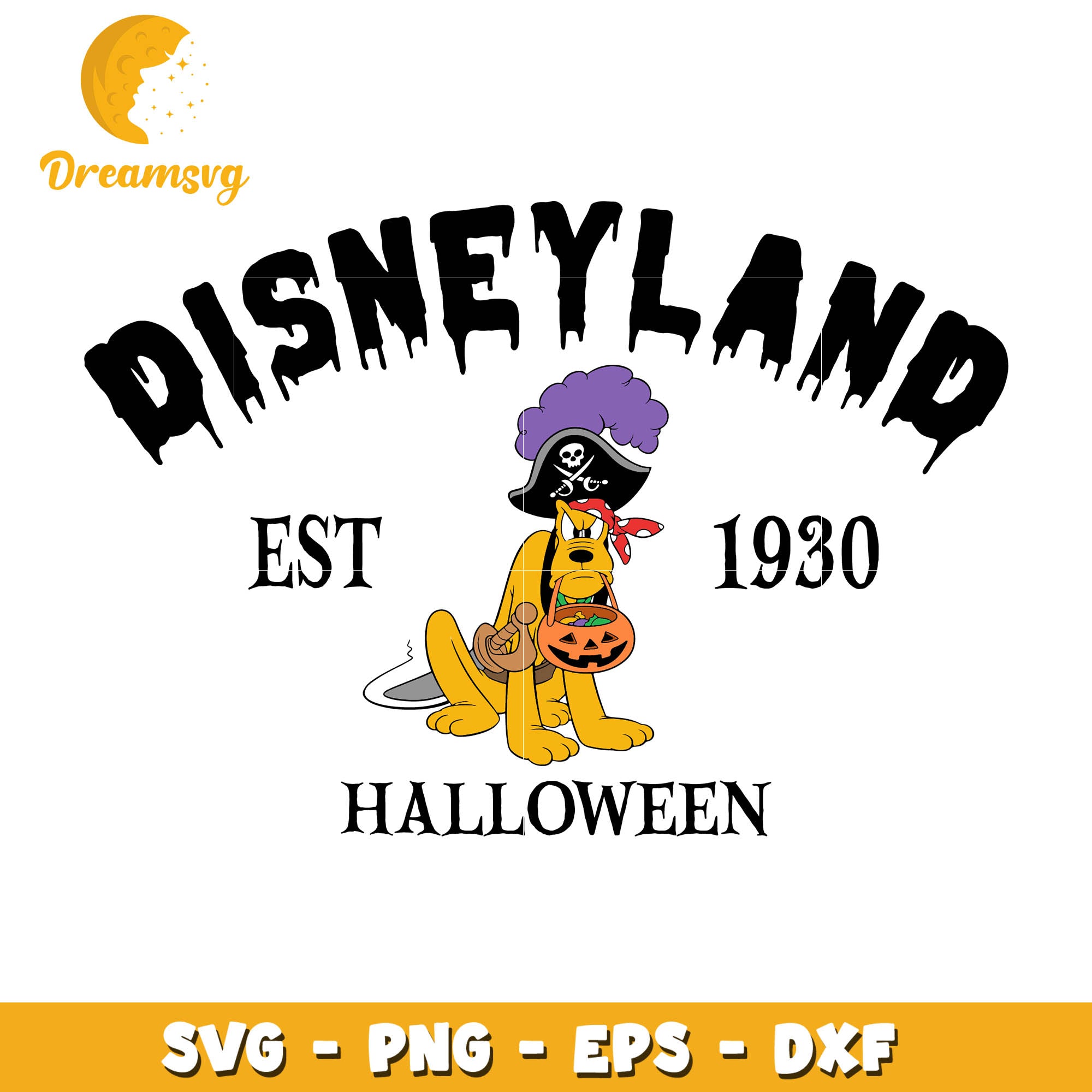 Disneyland est 1934 Pluto dog svg, halloween svg