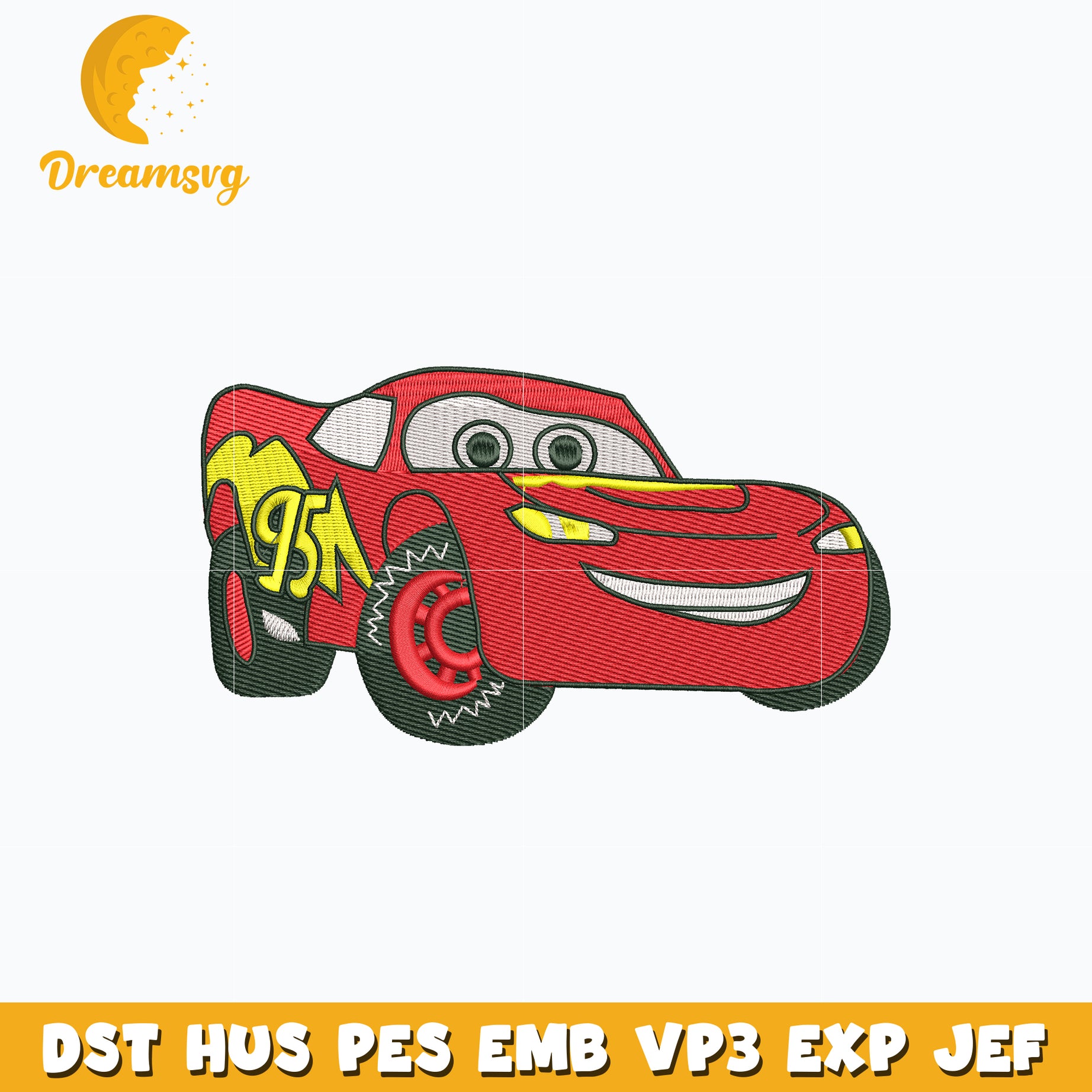 Disney mcqueen car embroidery design