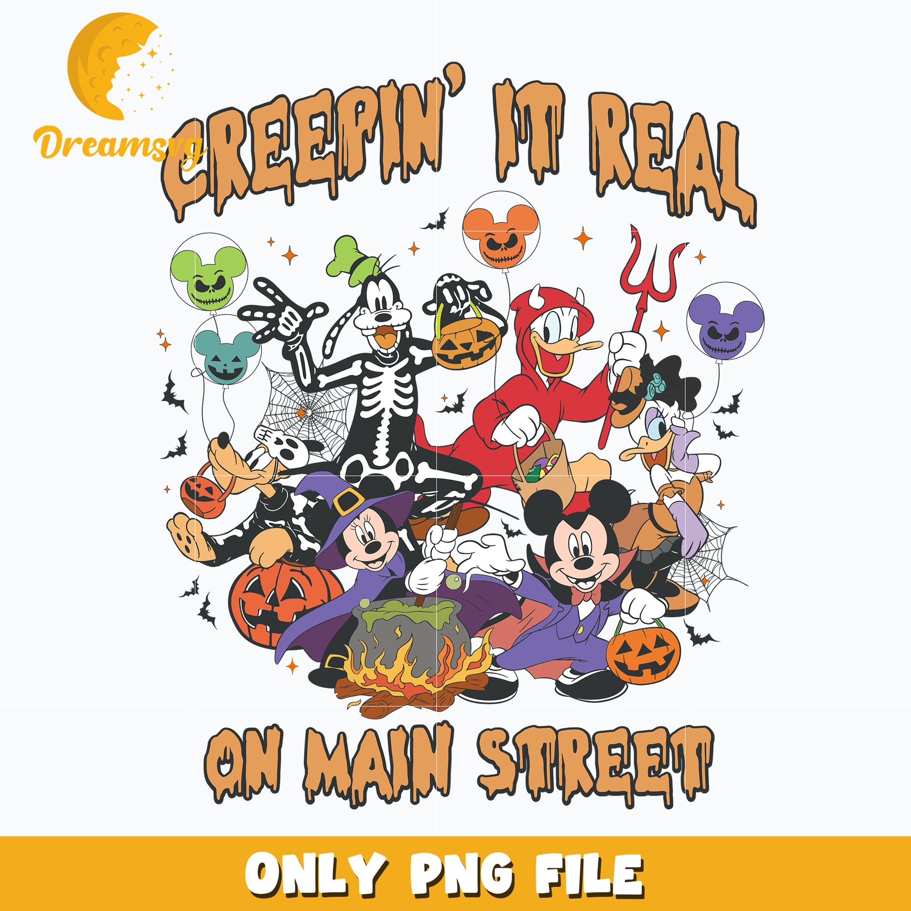 Creepin it real on main street halloween png