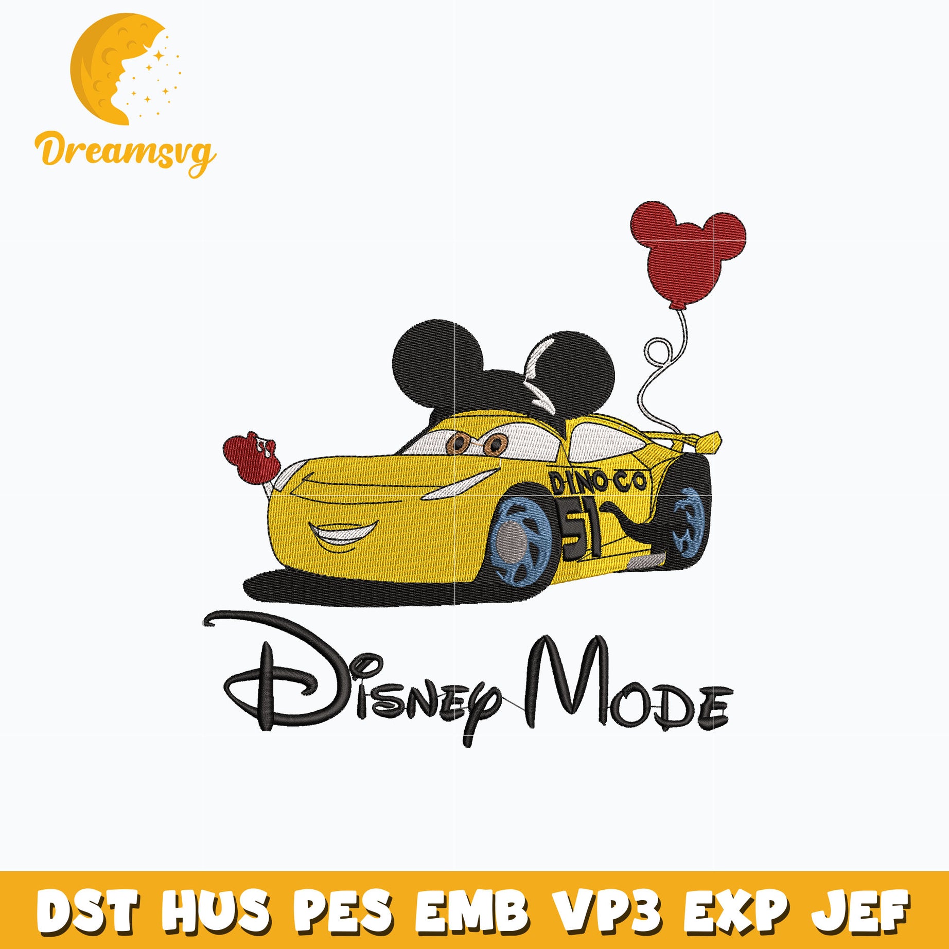 Disney mode mickey car embroidery