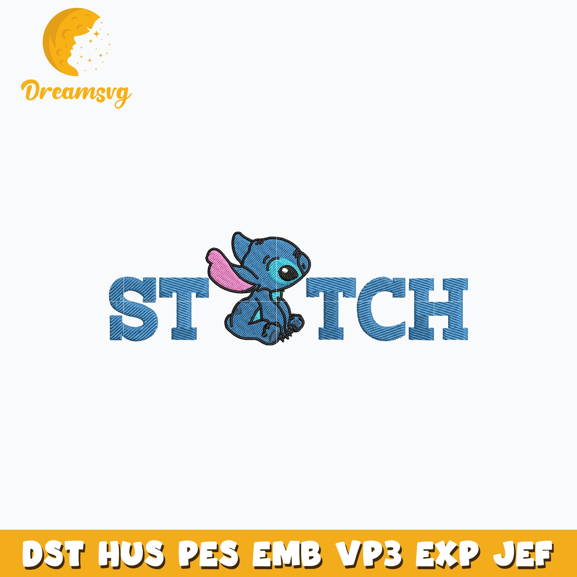 Disney stitch name embroidery design