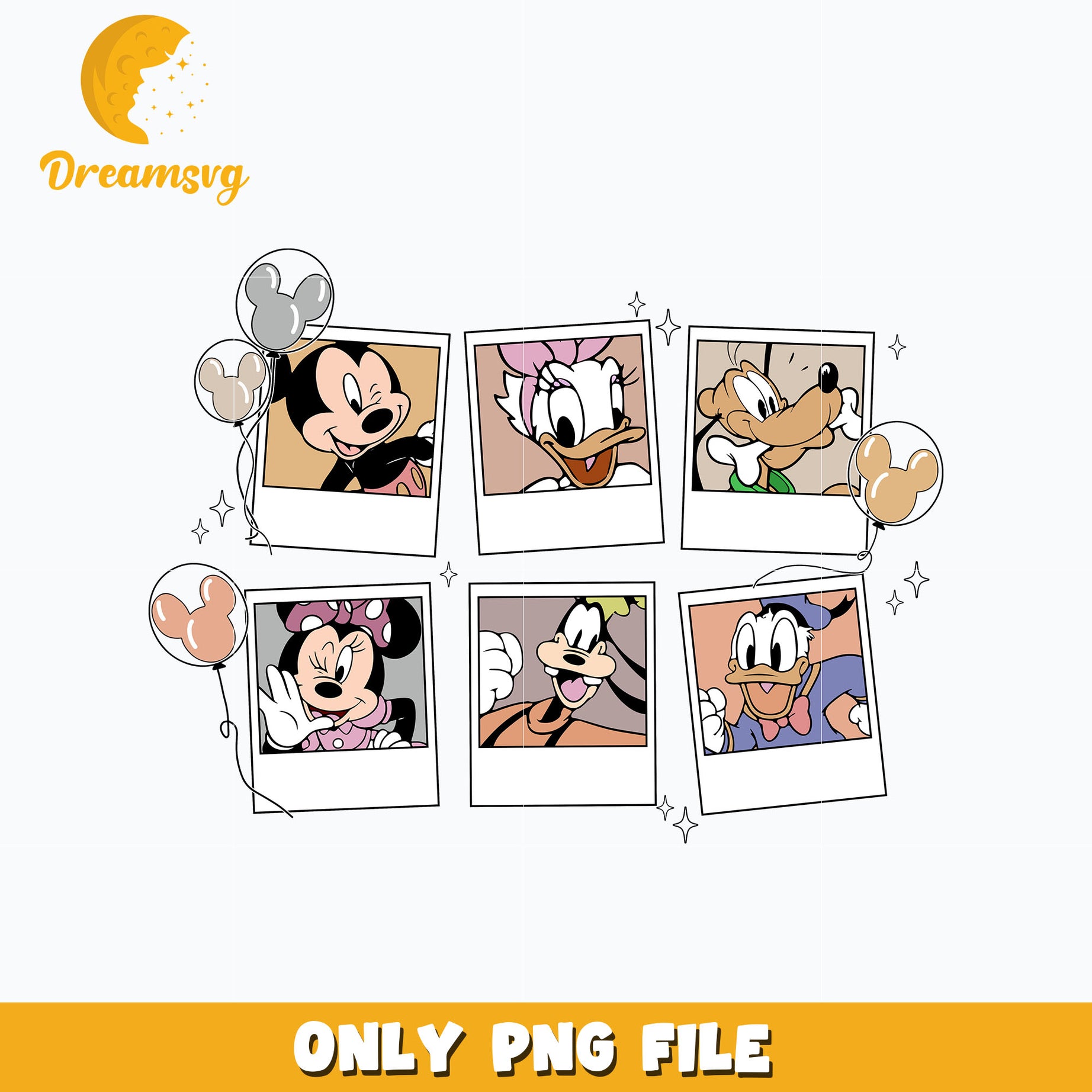 Mickey And Friends album png, instant download