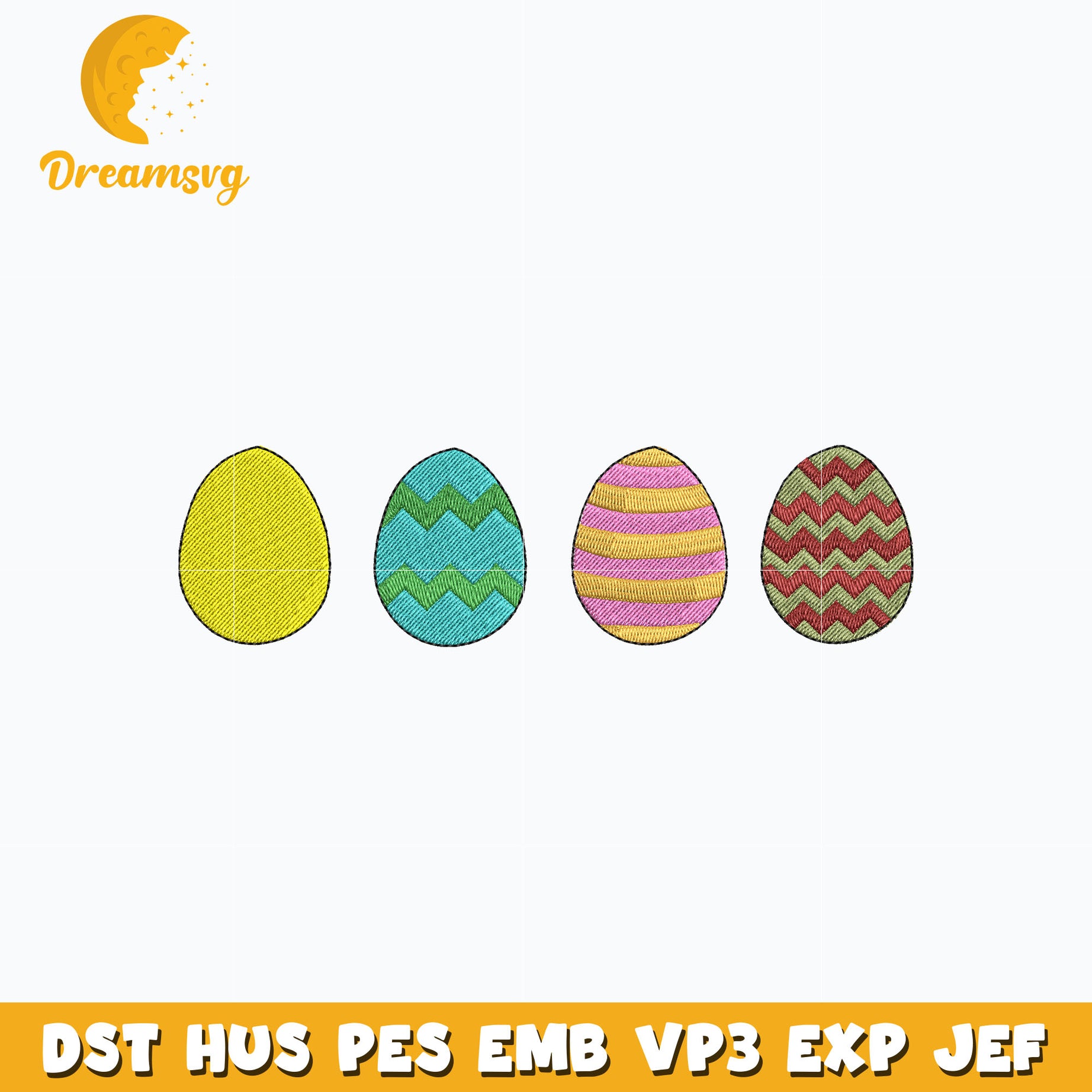 Easter color eggs embroidery