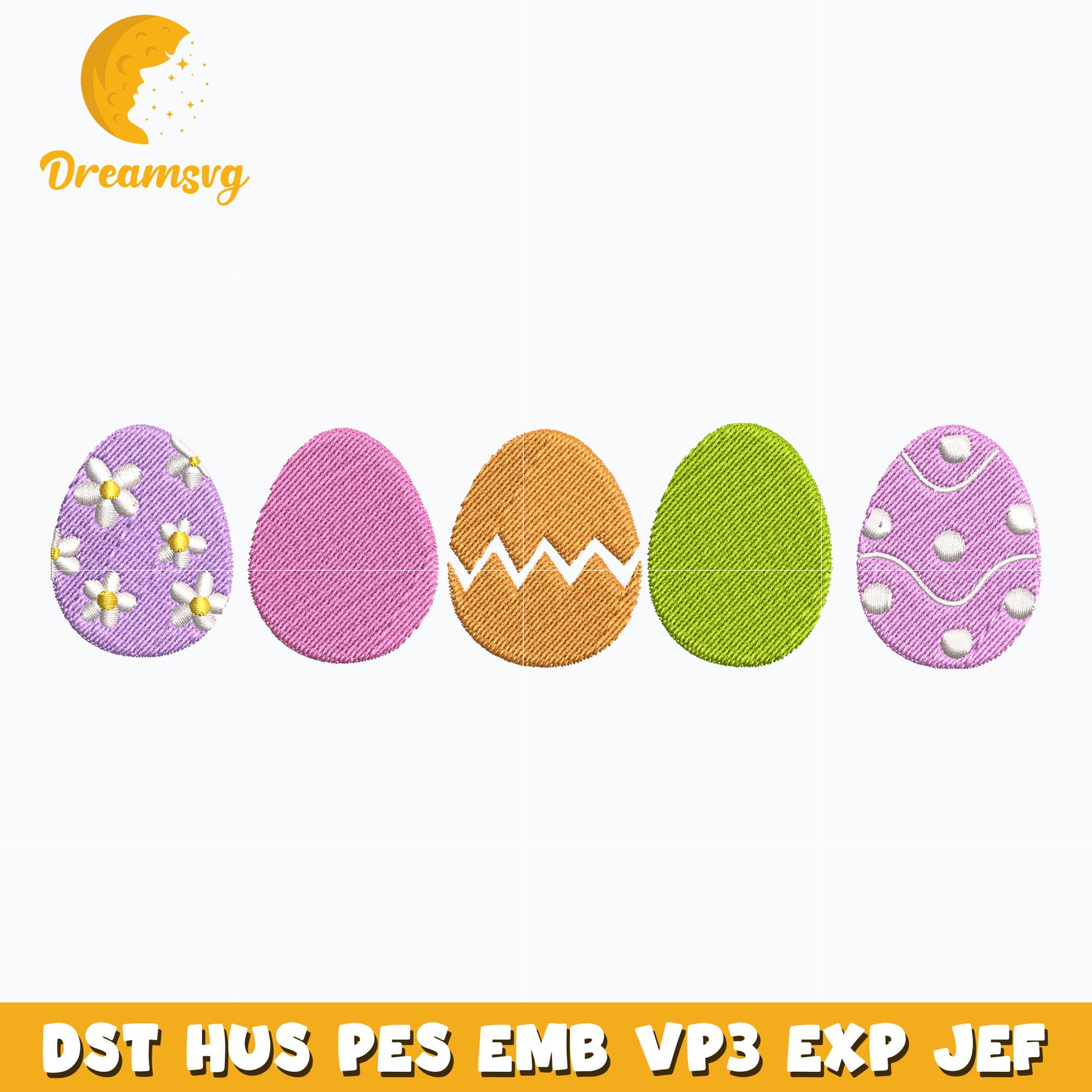 Easter colorful eggs embroidery