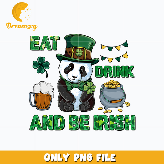Panda eat drink and be irish patrick's day png