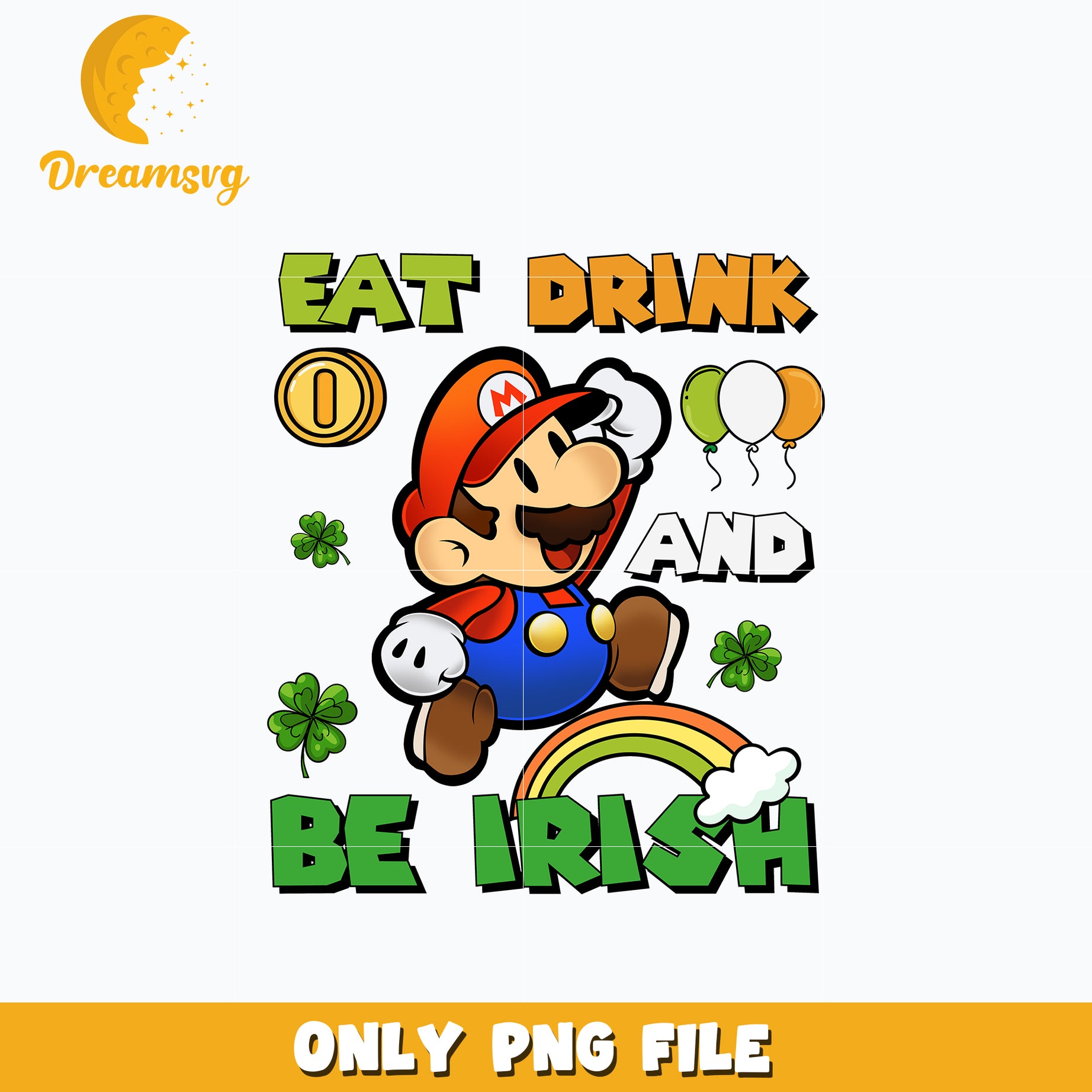 Mario eat drink be irish st patrick's day Png