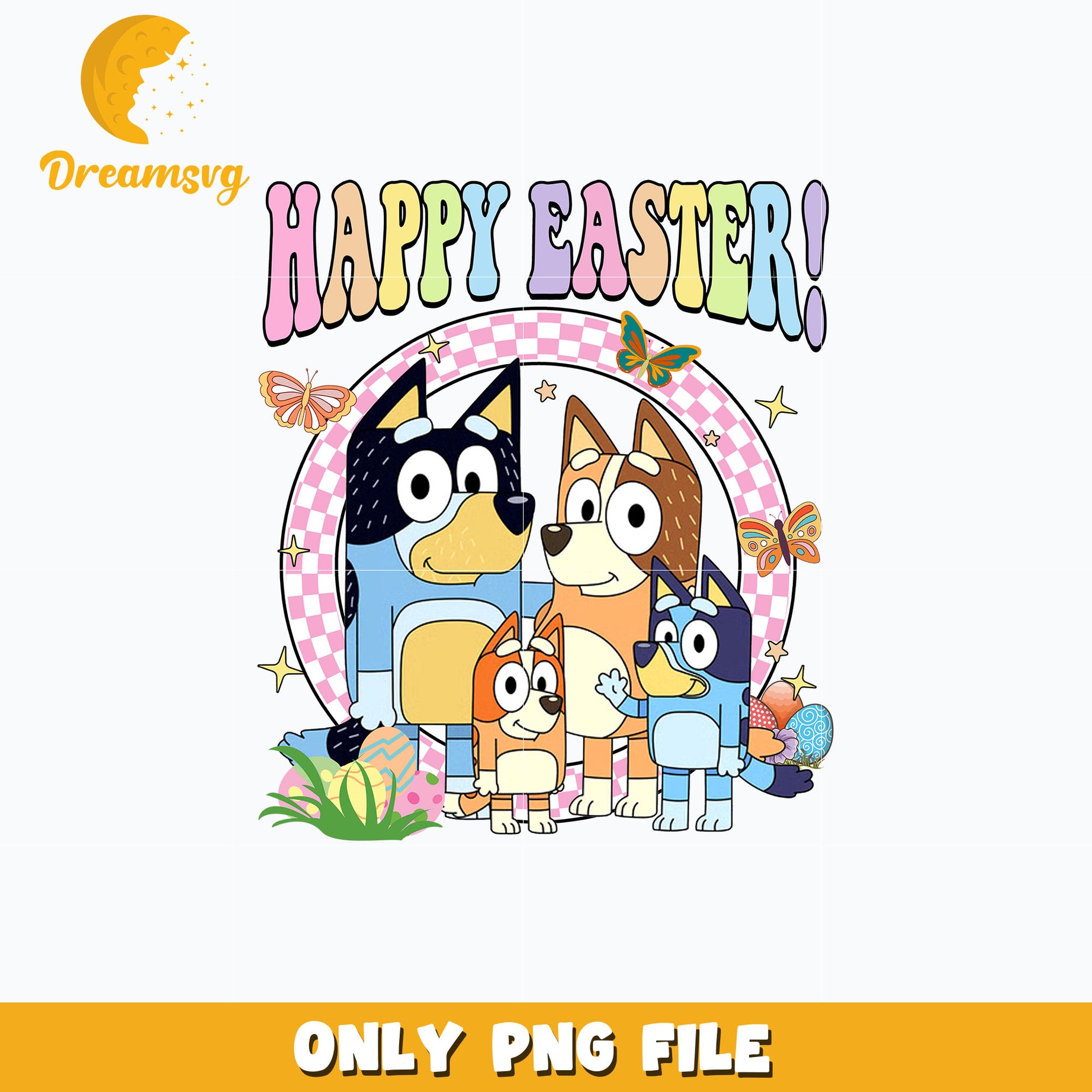 Bluey happy easter cartoon png