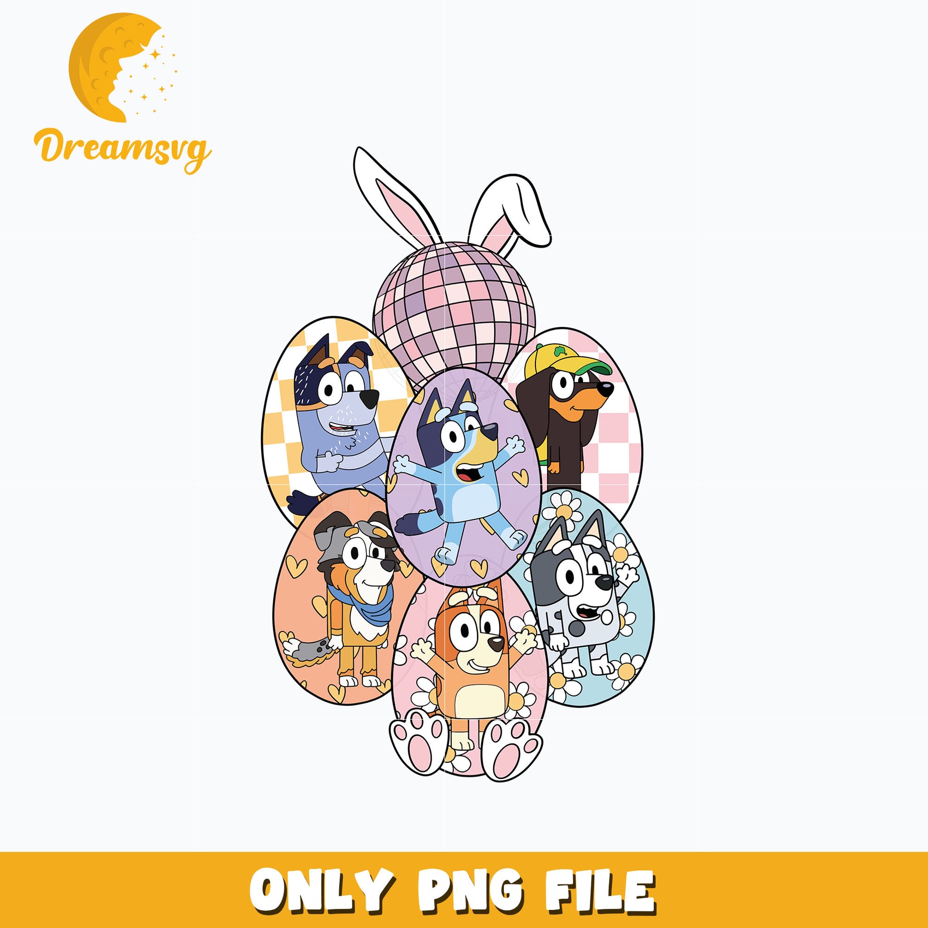 Bluey friends easter eggs png
