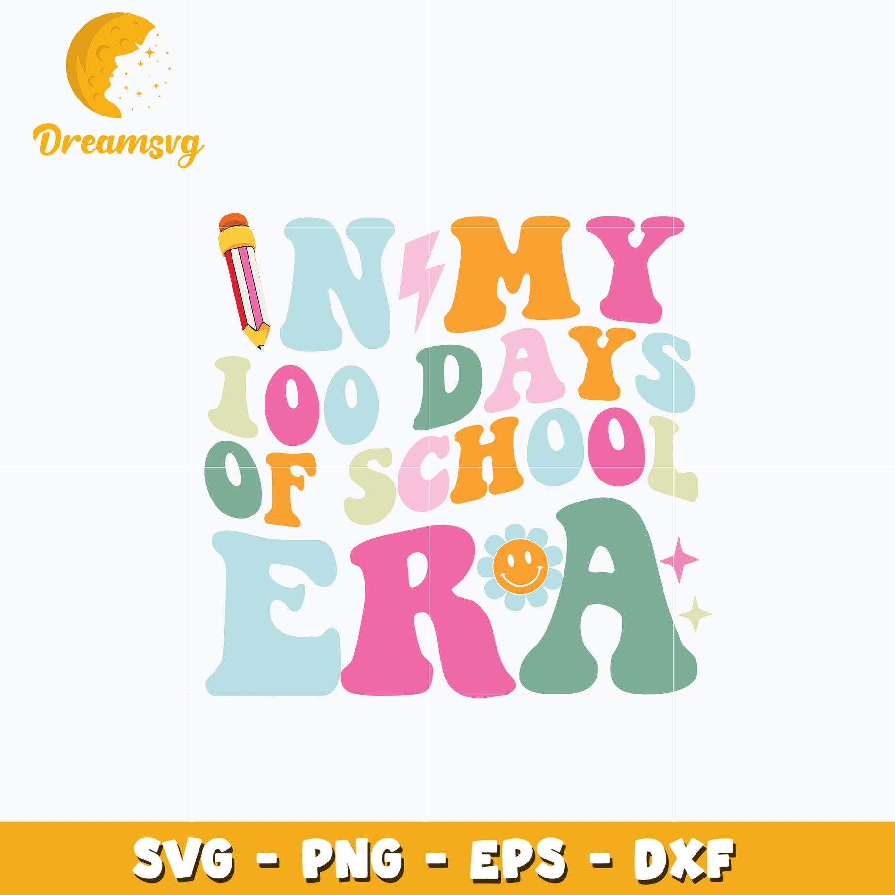 In my 100 days of school era color svg