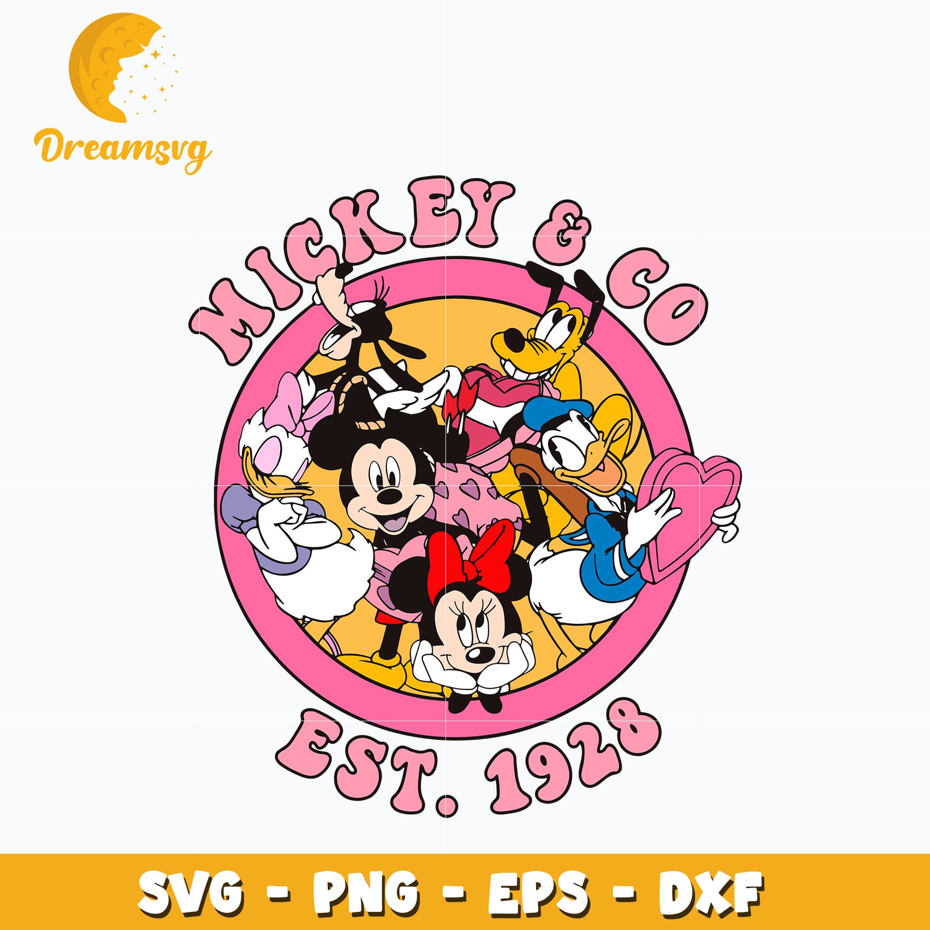 Mickey And Co est 1928 design svg, mickey friends svg