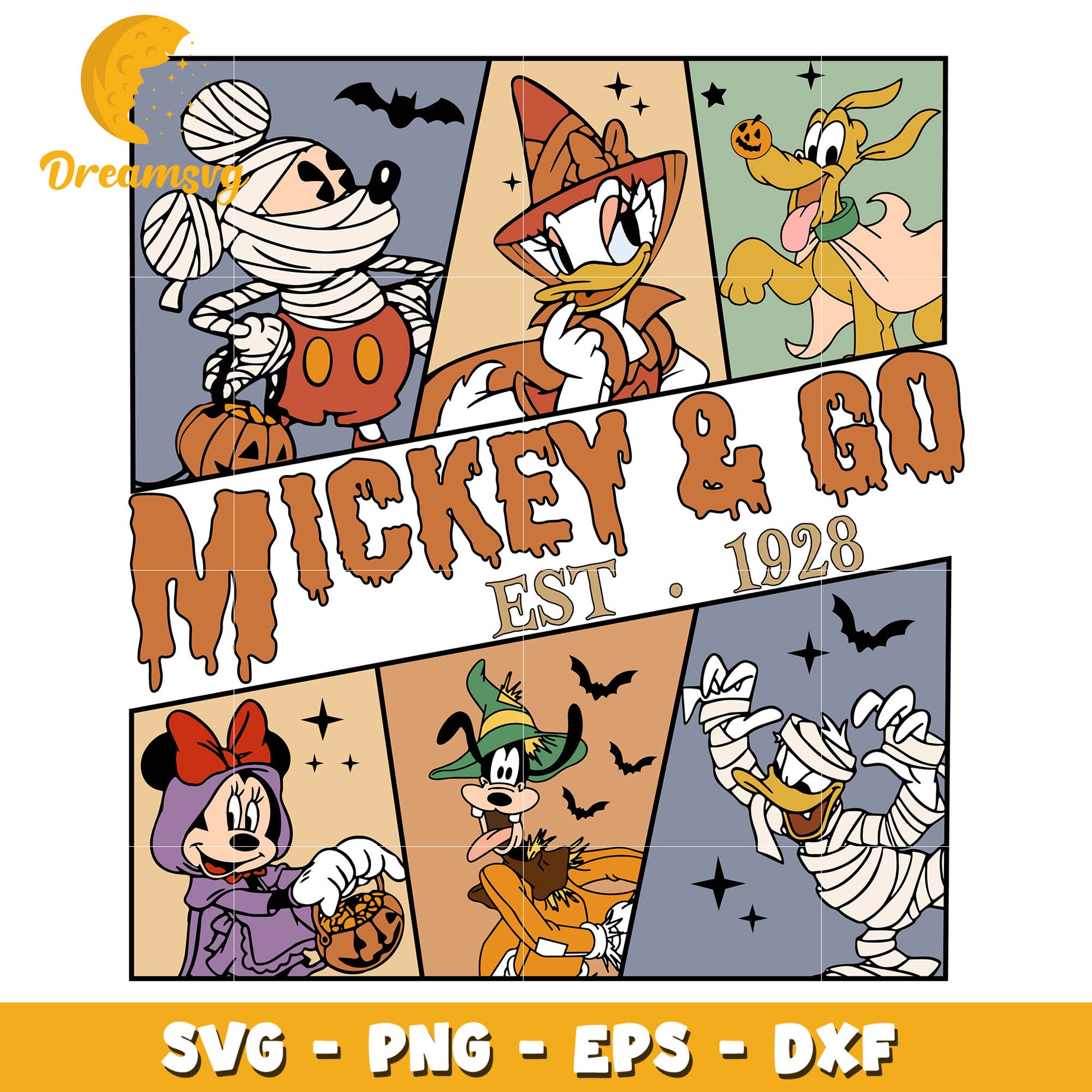 Mickey And Co est 1928 svg, halloween svg