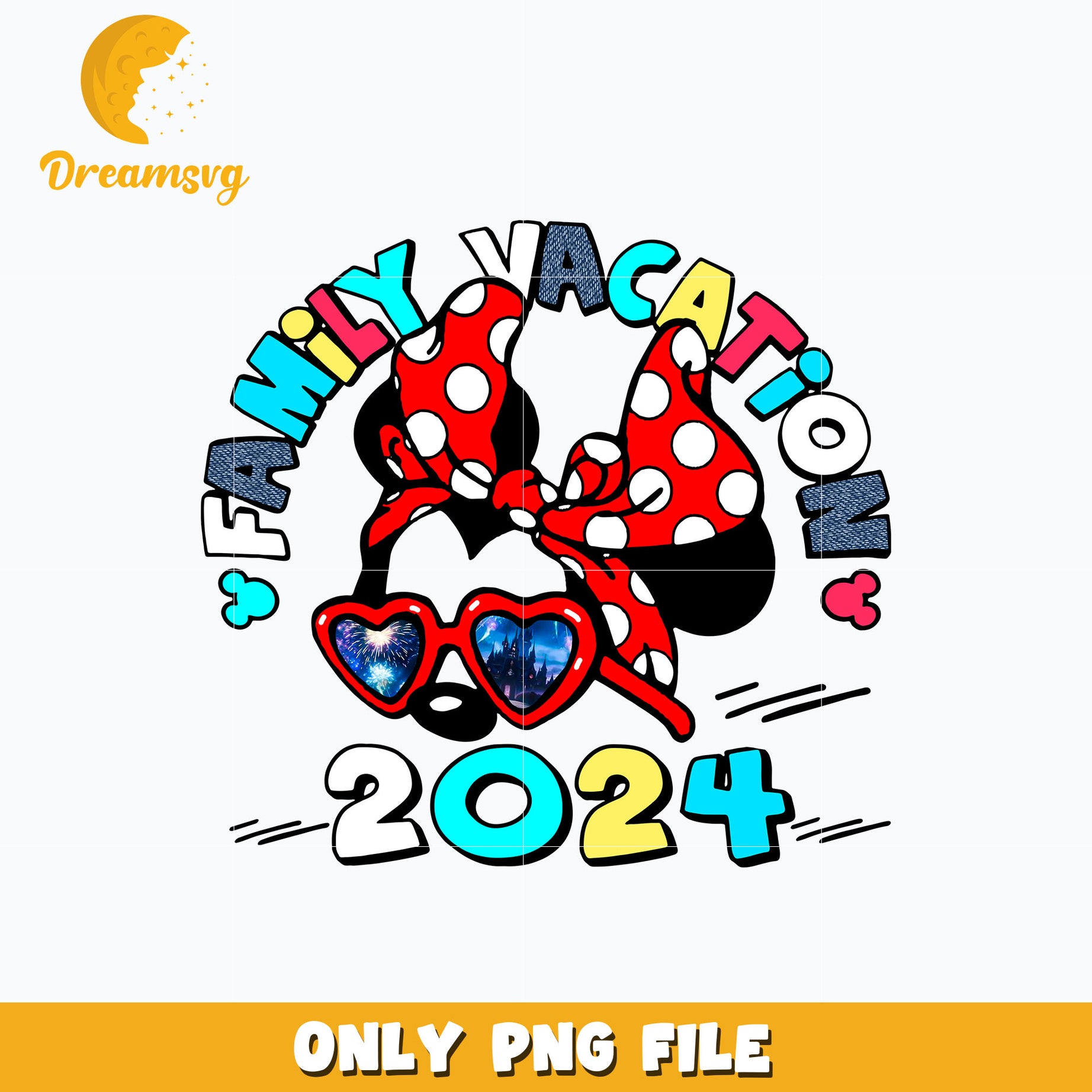 Family vacation 2024 png, minnie mouse png, instant download