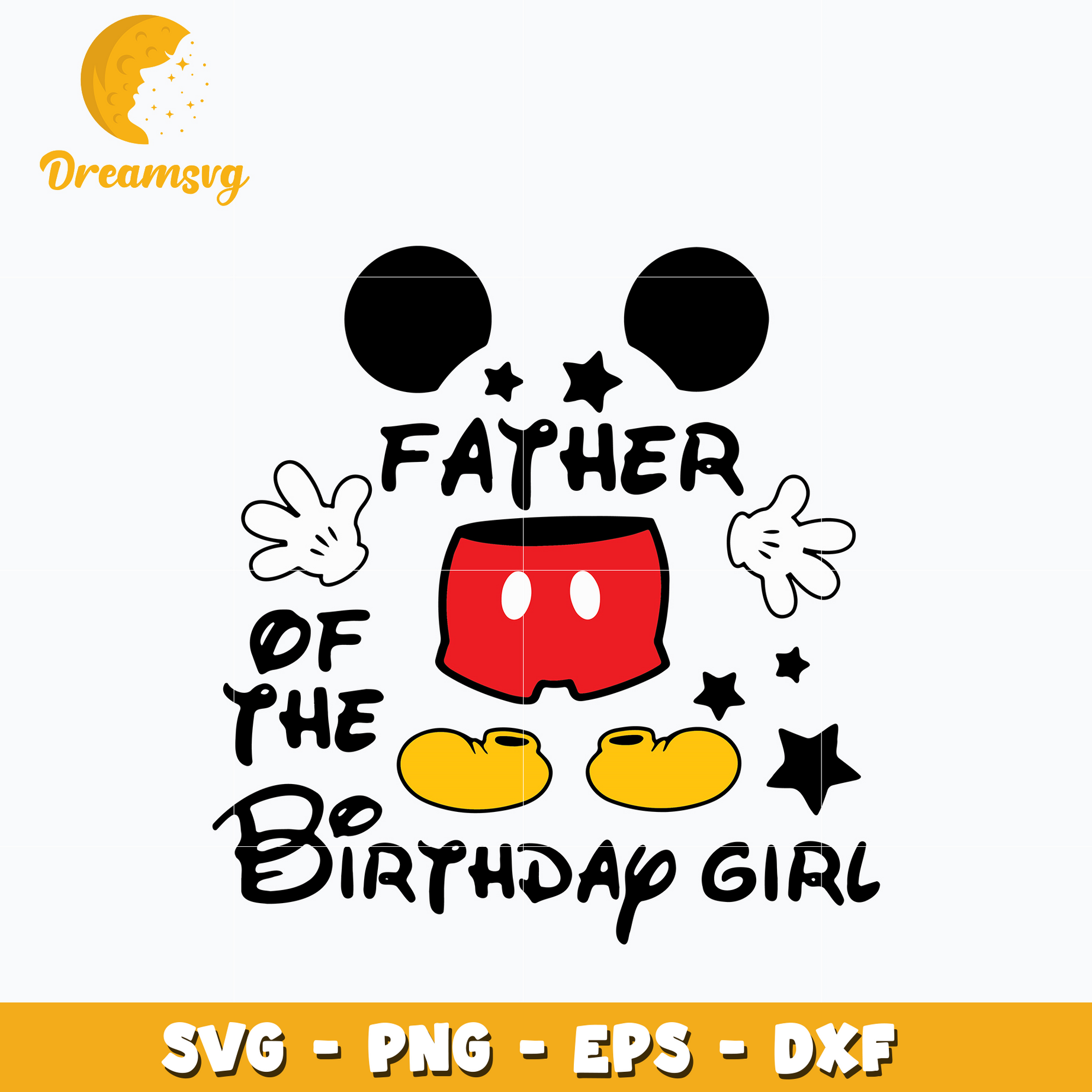Father of the birthday girl Svg, Mickey Mouse Svg