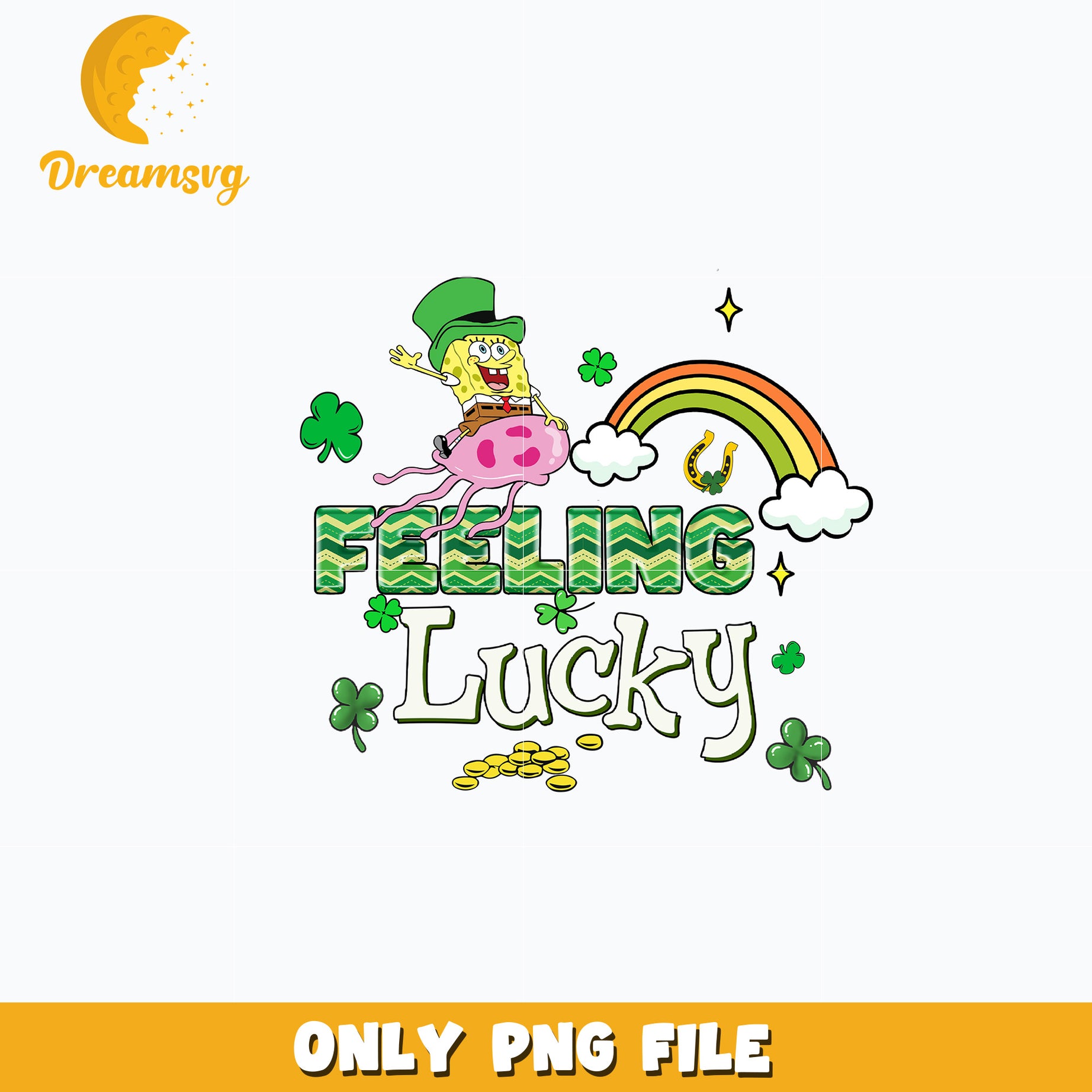 SpongeBob feeling lucky st. patrick's day Png