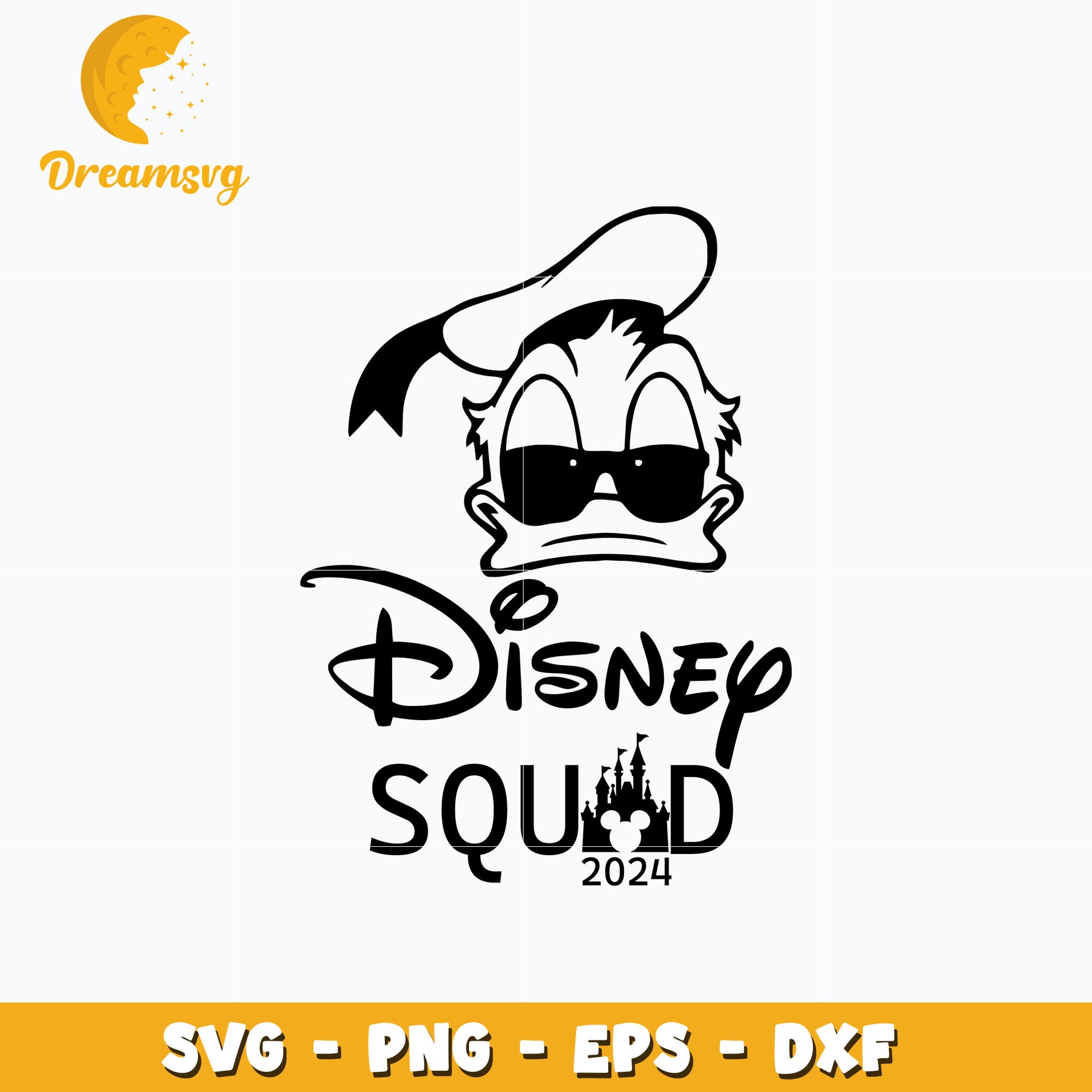 Donald head disney squad 2024 svg