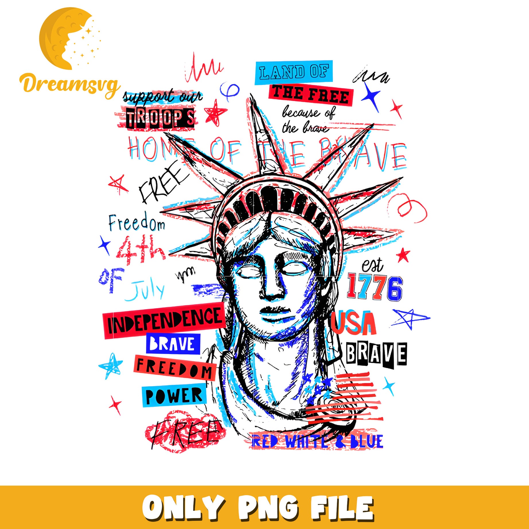 freedom statue make 4th of july great again png