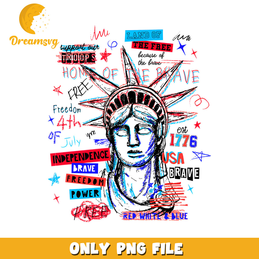 freedom statue make 4th of july great again png