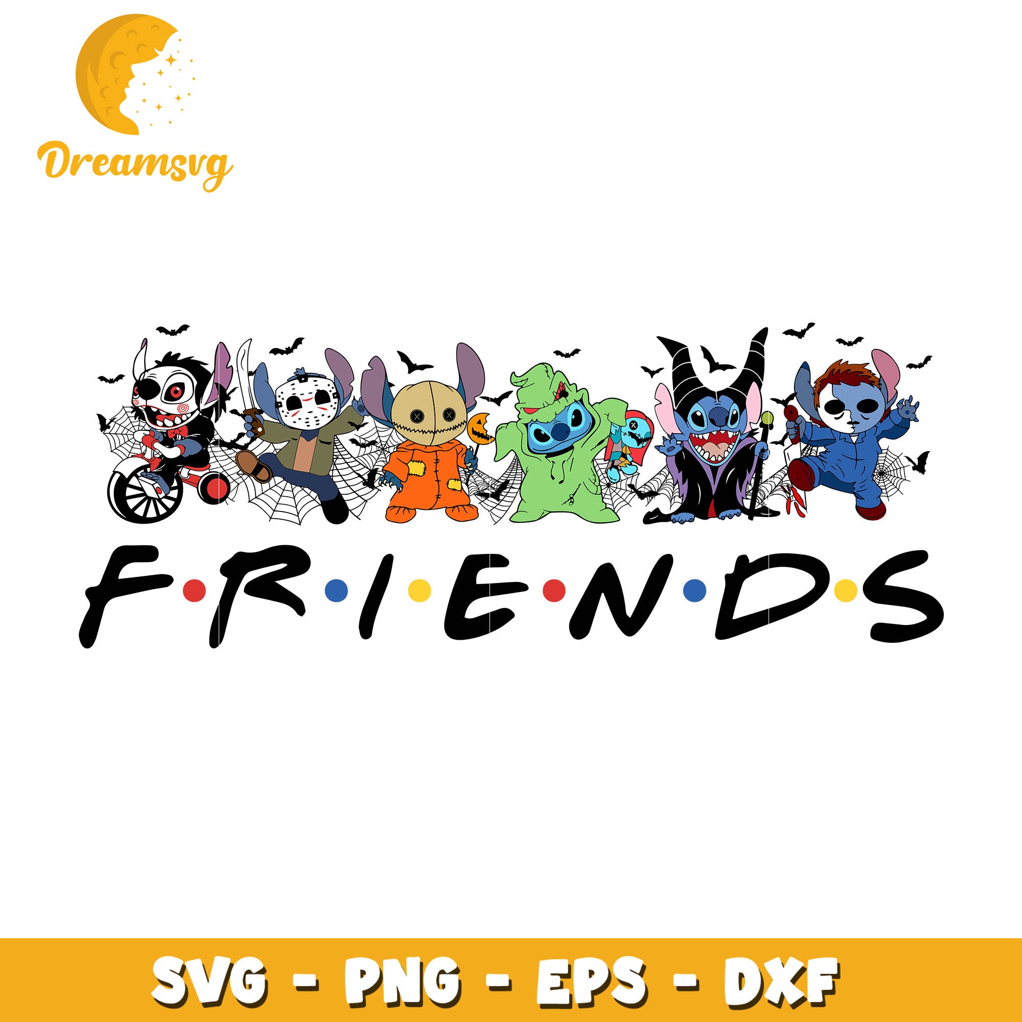 Stitch horror character friends svg, halloween svg