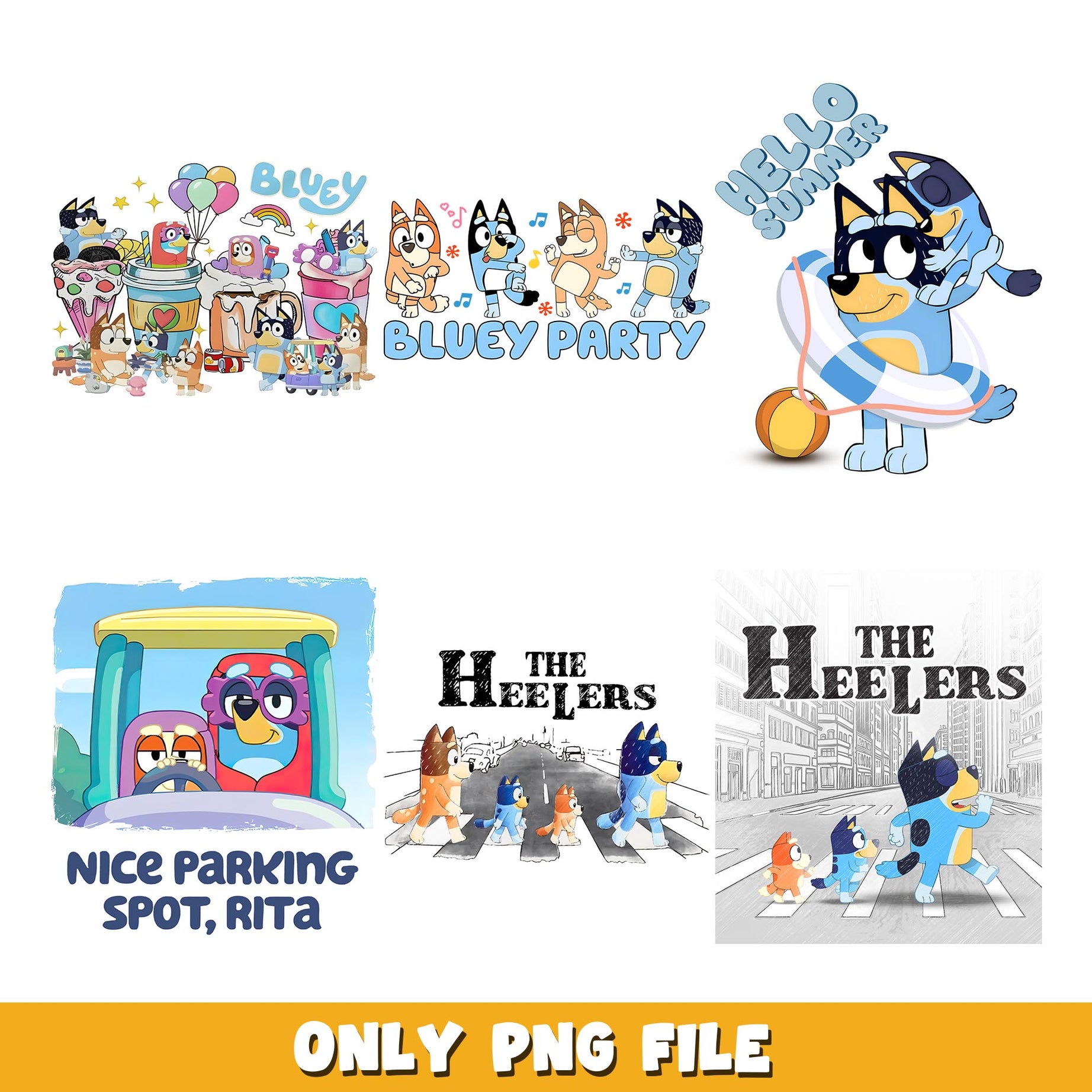 Bluey and family, Bluey  bundle png, cartoon png  