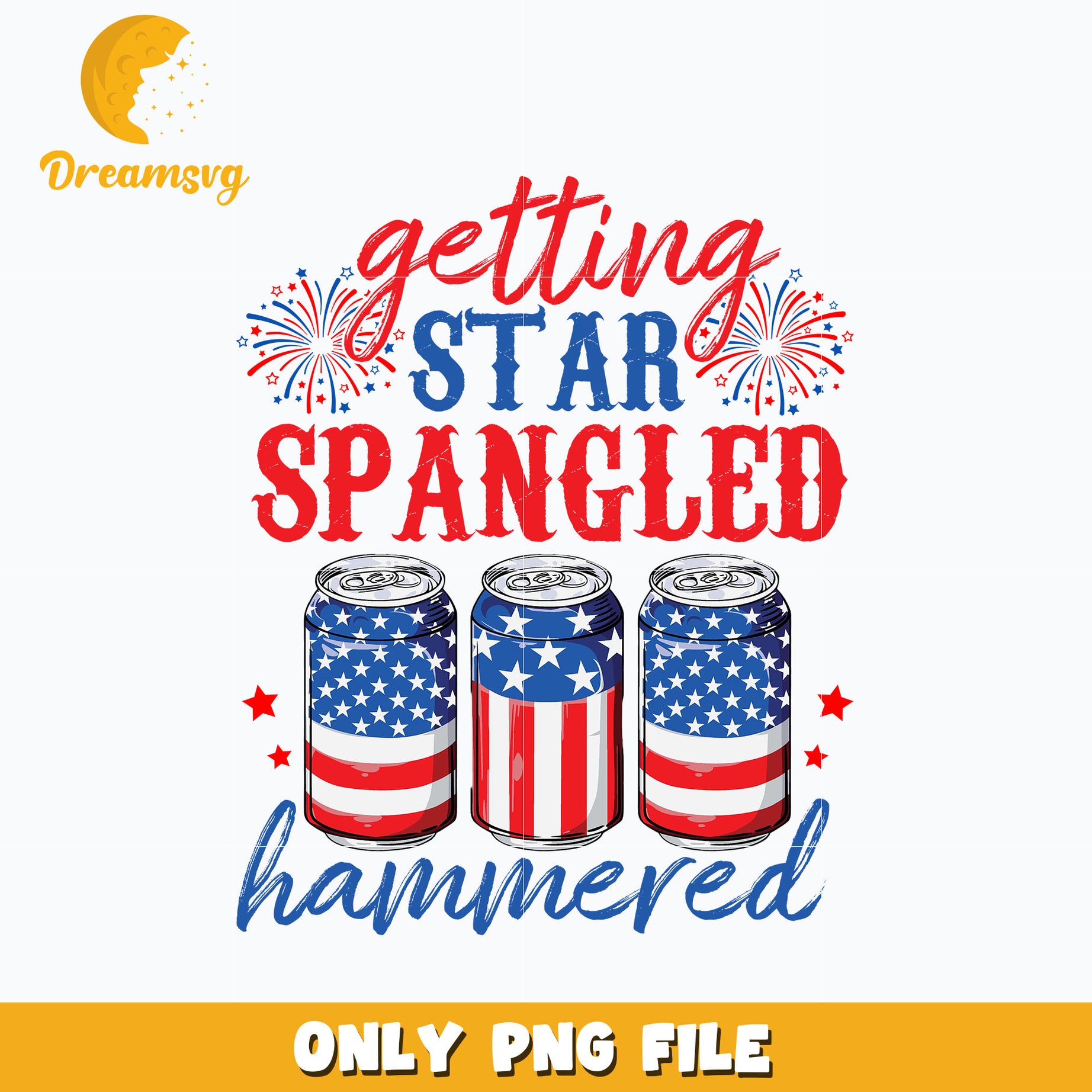 Getting Star Spangled Hammered png, 4th of July Png