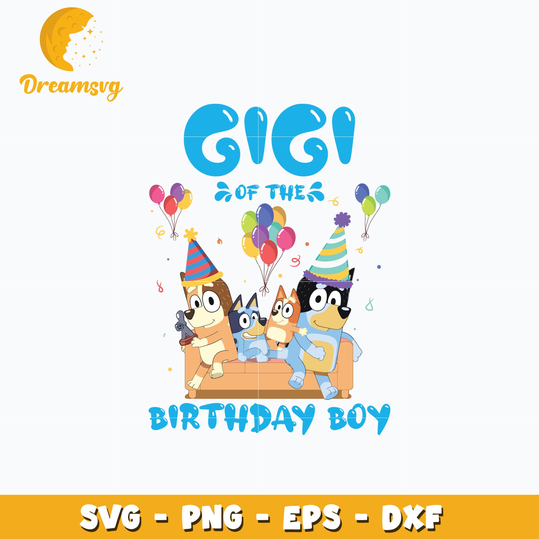 Bluey gigi of the birthday boy cartoon svg