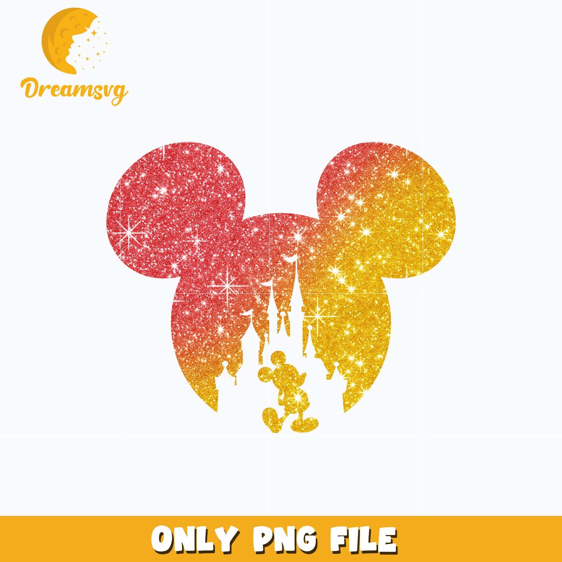 Mickey head castle firework png, instant download