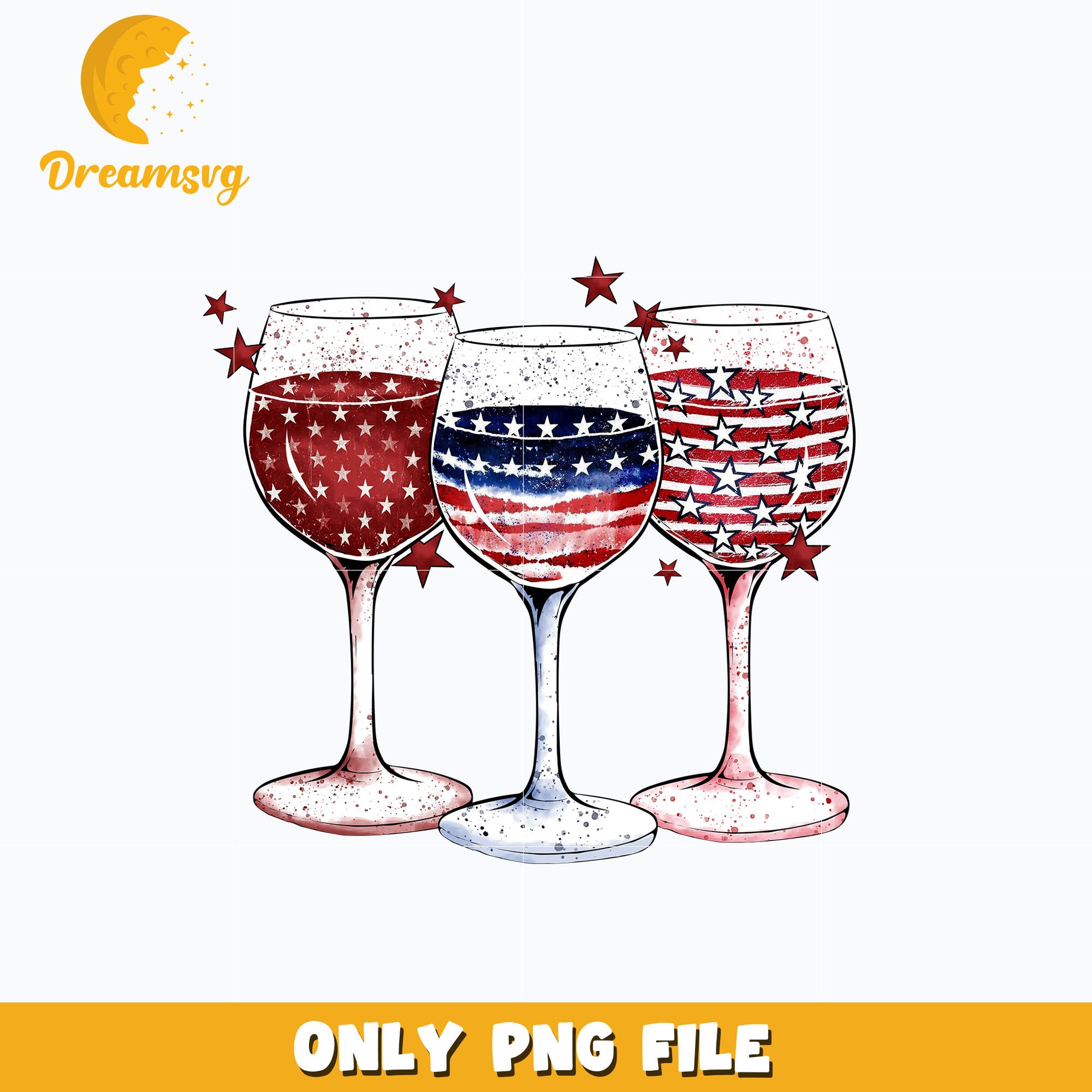 Wine glass png, 4th of July Png