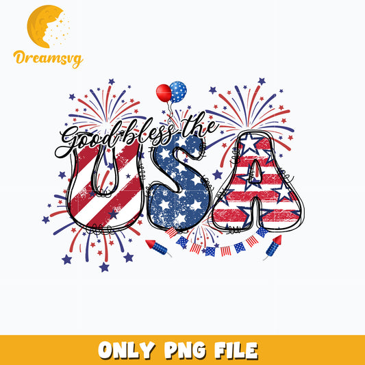 God Bless The USA design Png