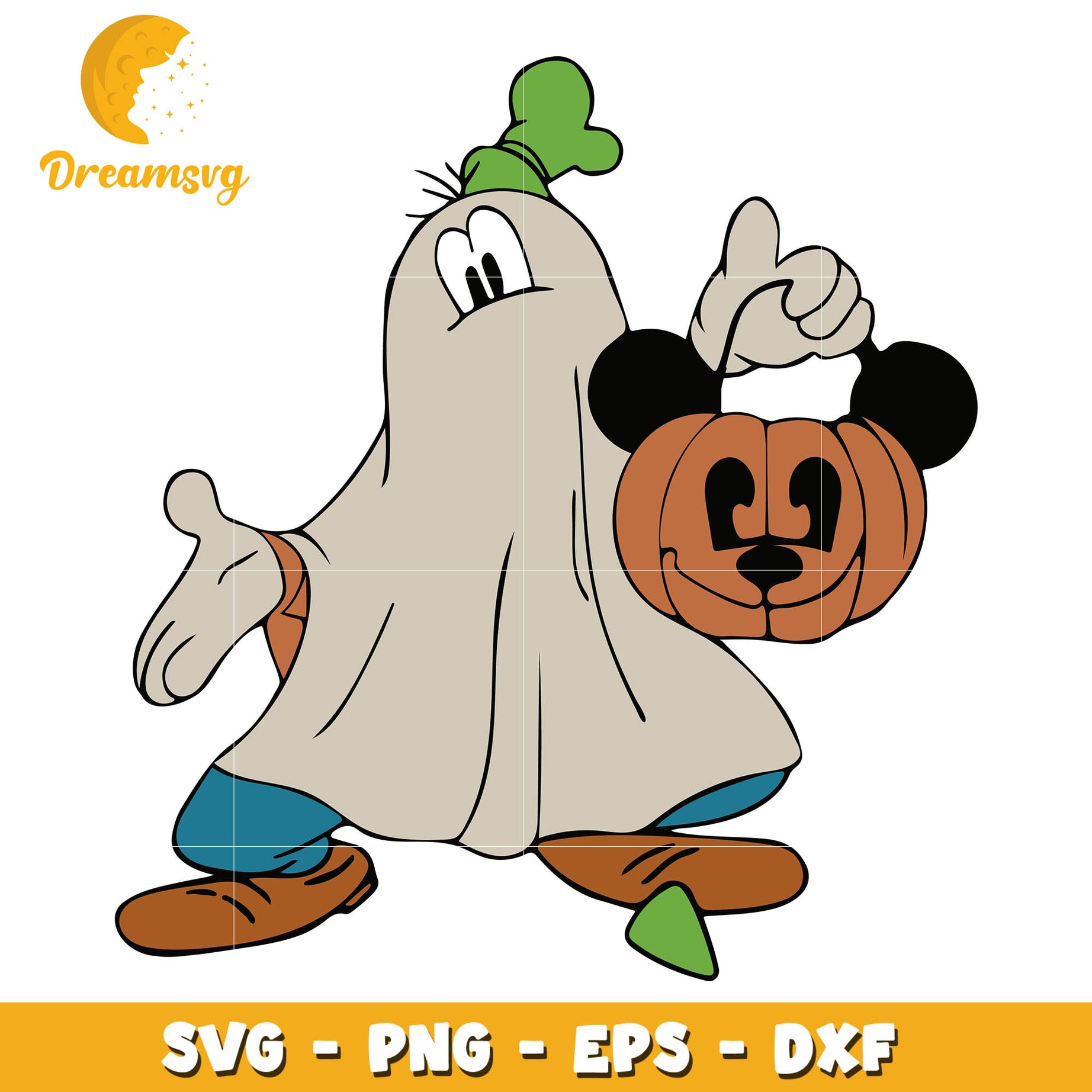 Goofy Ghost pumpkin halloween svg