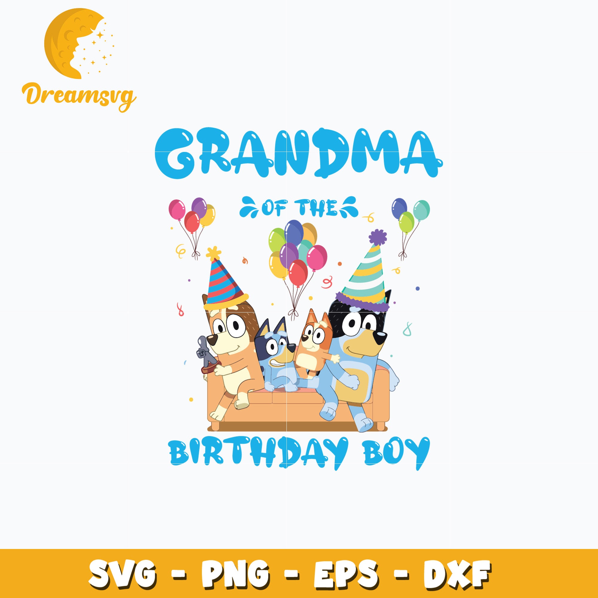 Bluey grandma of the birthday boy cartoon svg