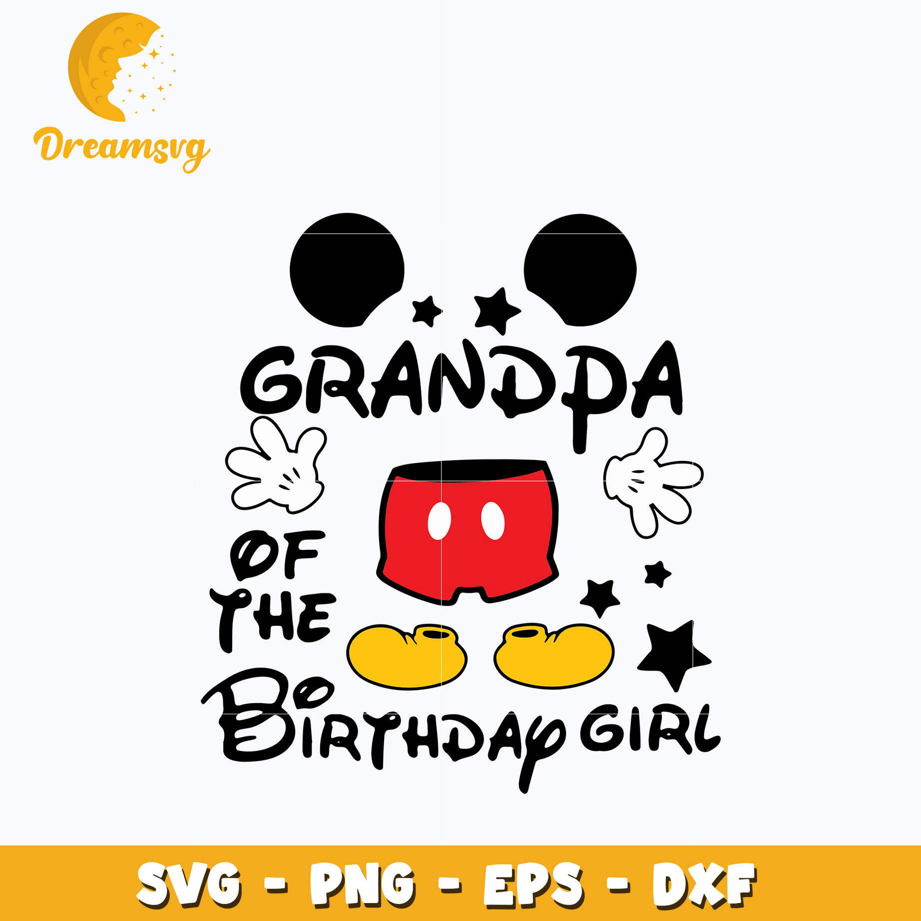Grandpa of the birthday girl Svg, Mickey Mouse Svg