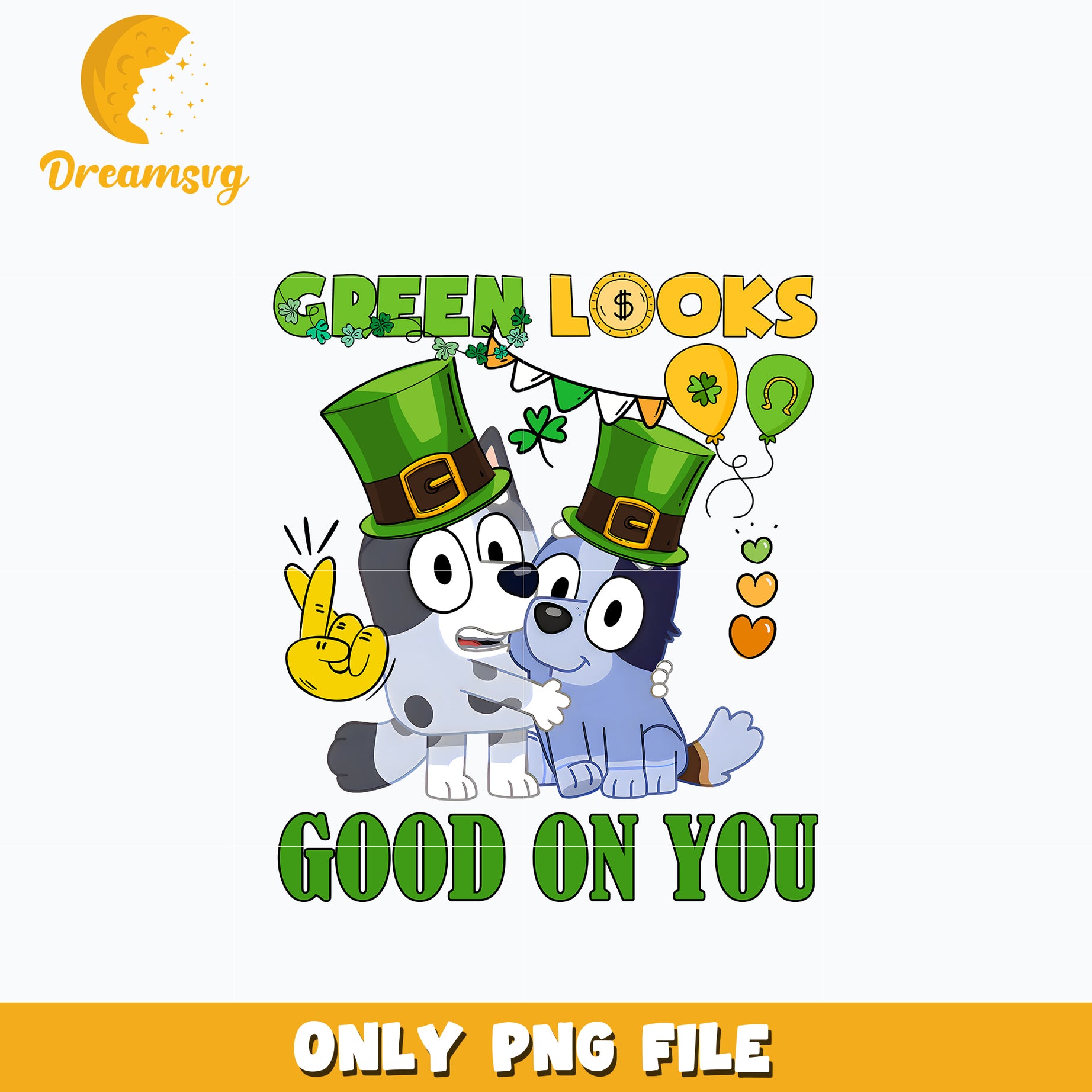 Bluey Green looks good on you st patrick's day Png