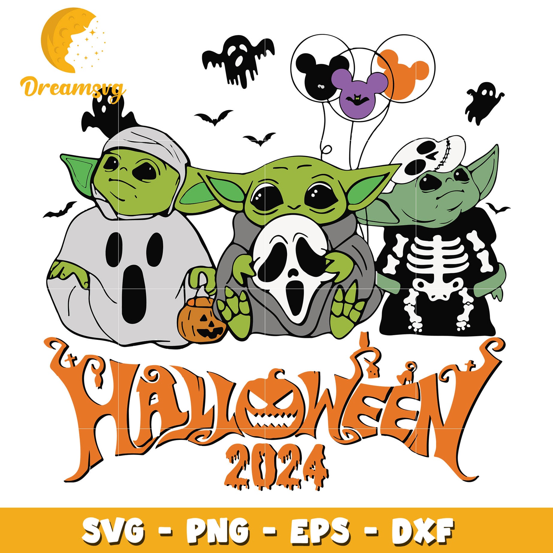 Baby Yoda halloween 2024 svg