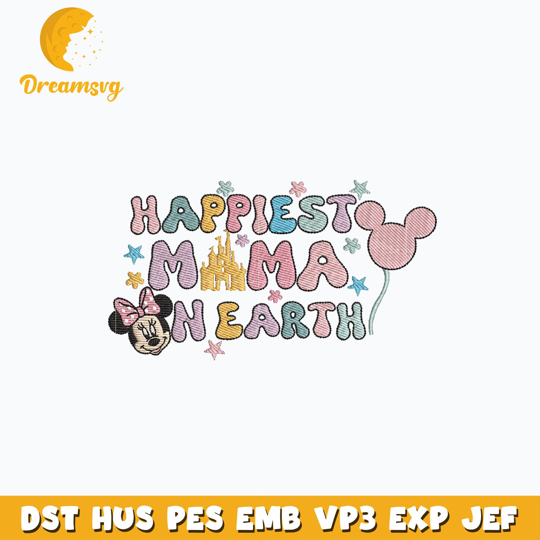 Happiest mama on earth embroidery design