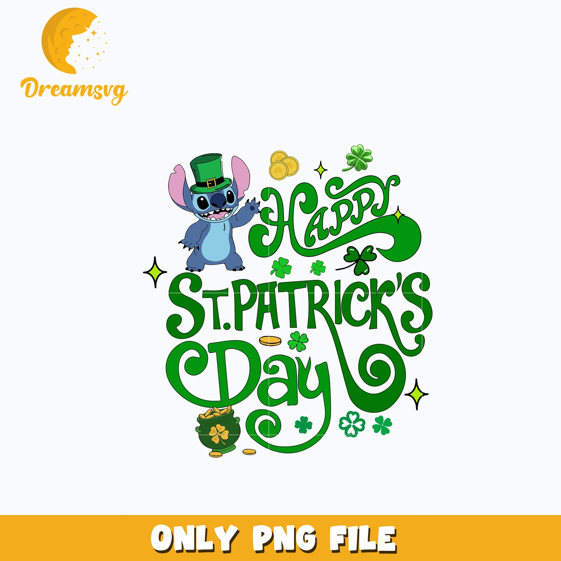 Stitch Happy St. Patrick's Day Png