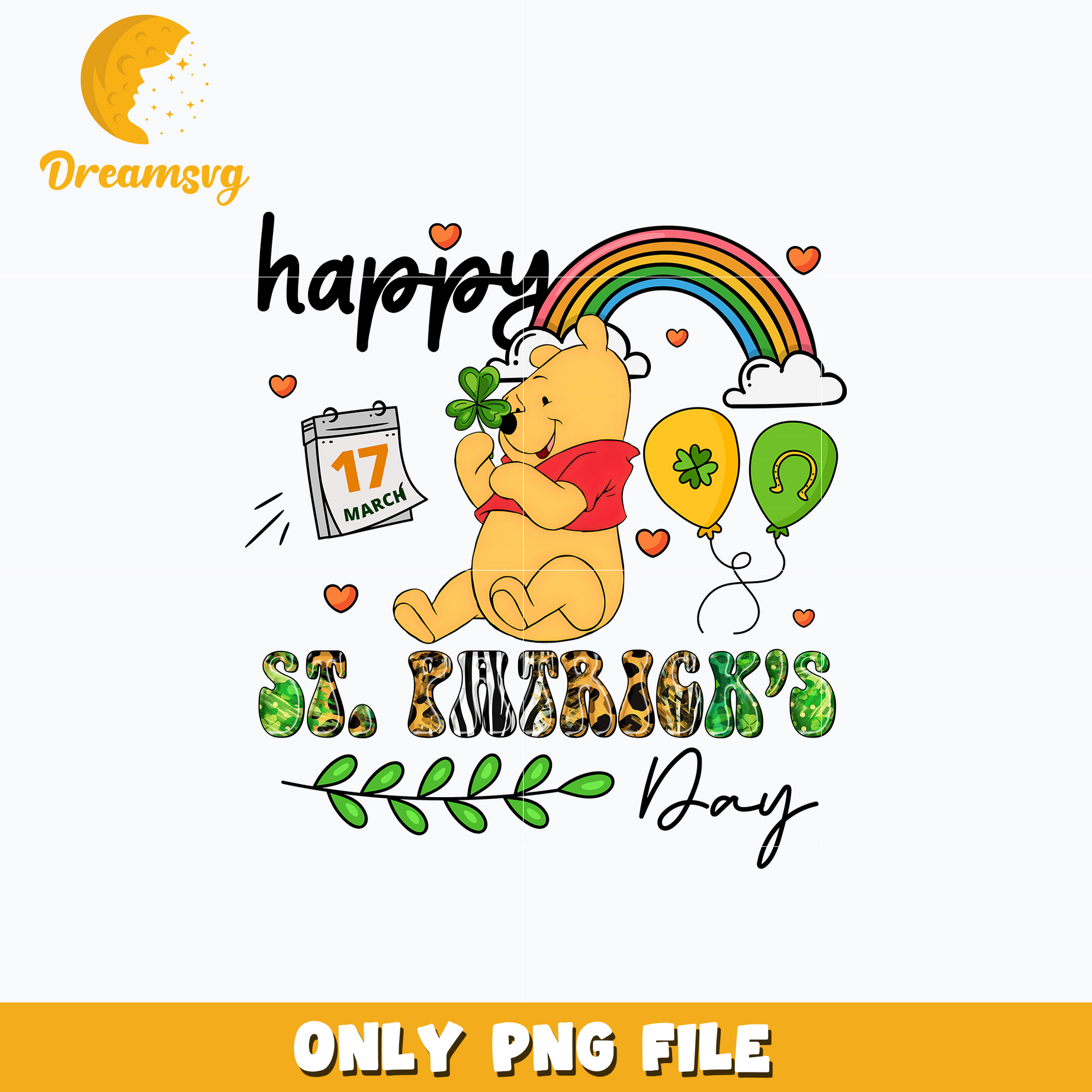 Winnie the Pooh happy patrick's day png