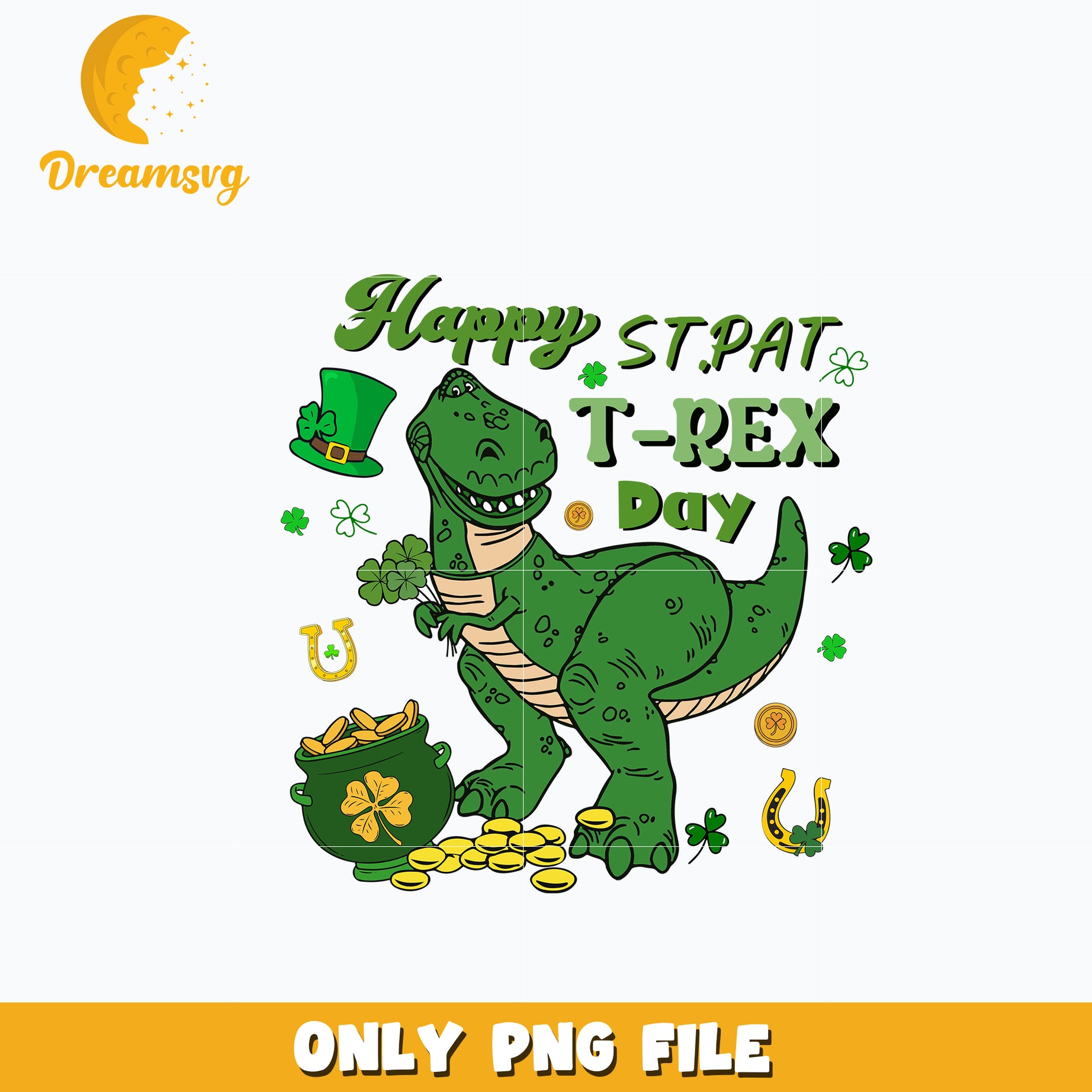 Happy St.Pat t-rex day Png