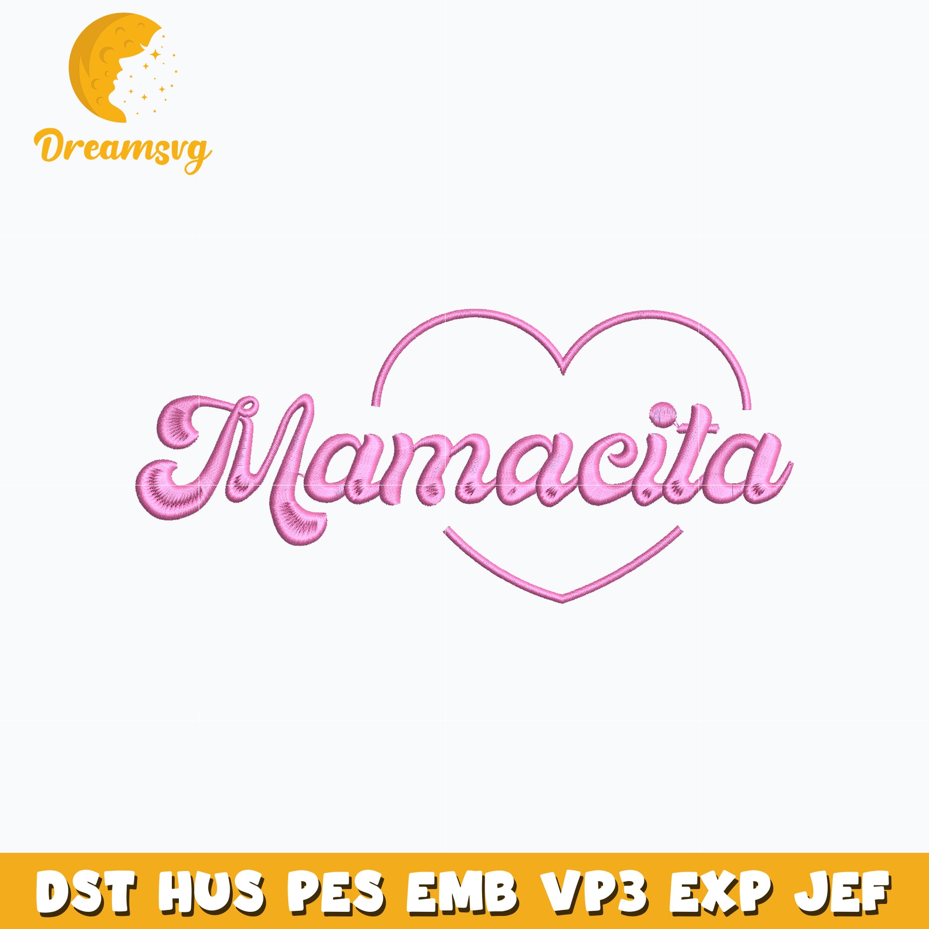 Heart mamacita embroidery design