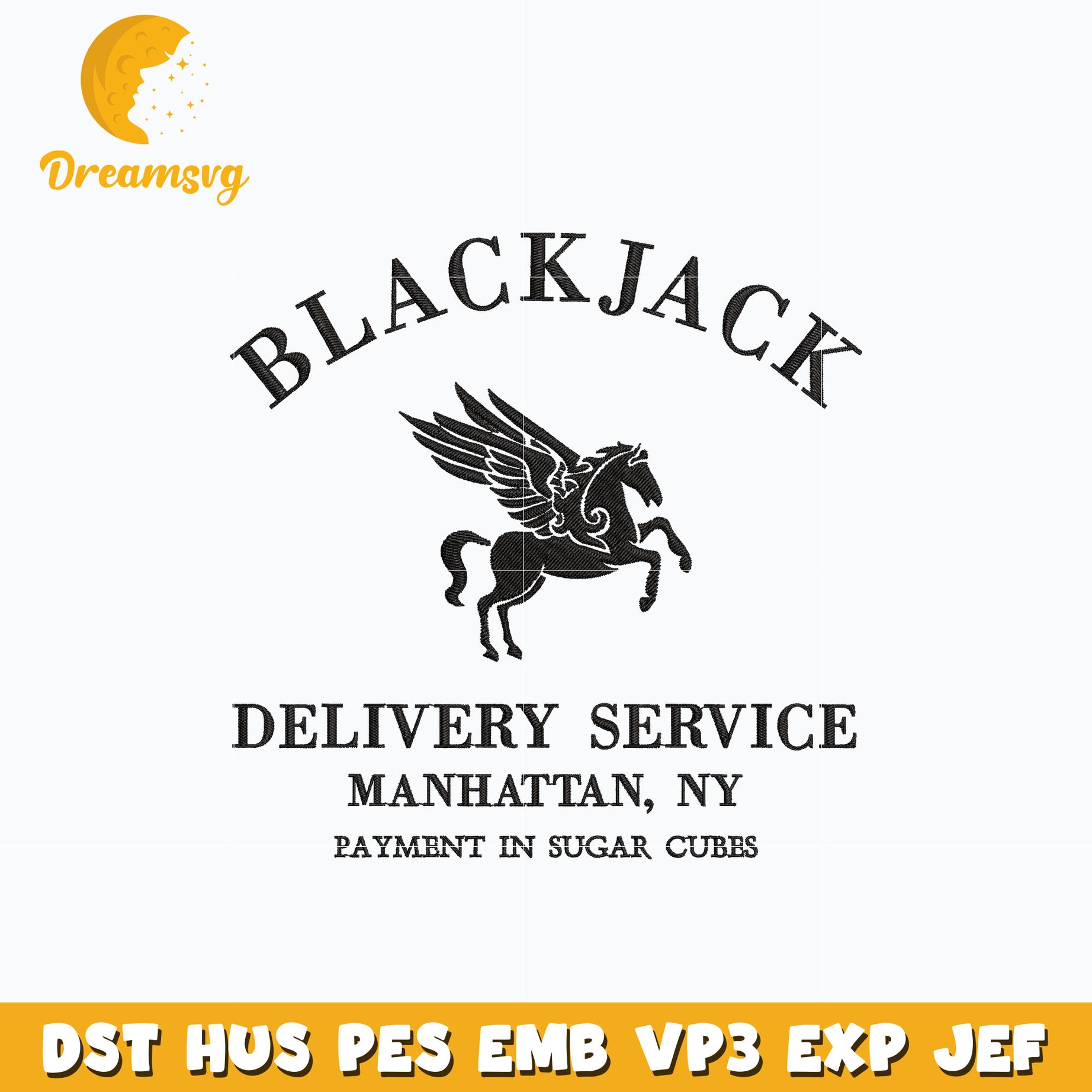 Horse blackjack delivery service embroidery