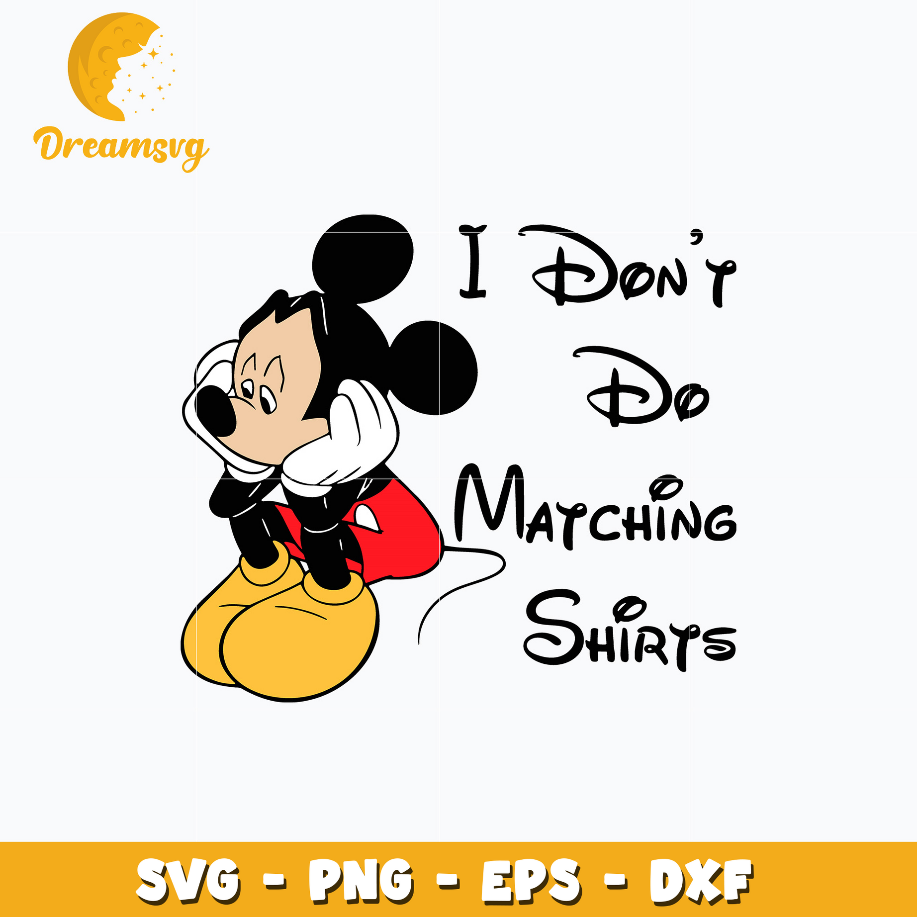 Mickey i dont do maching shirt svg