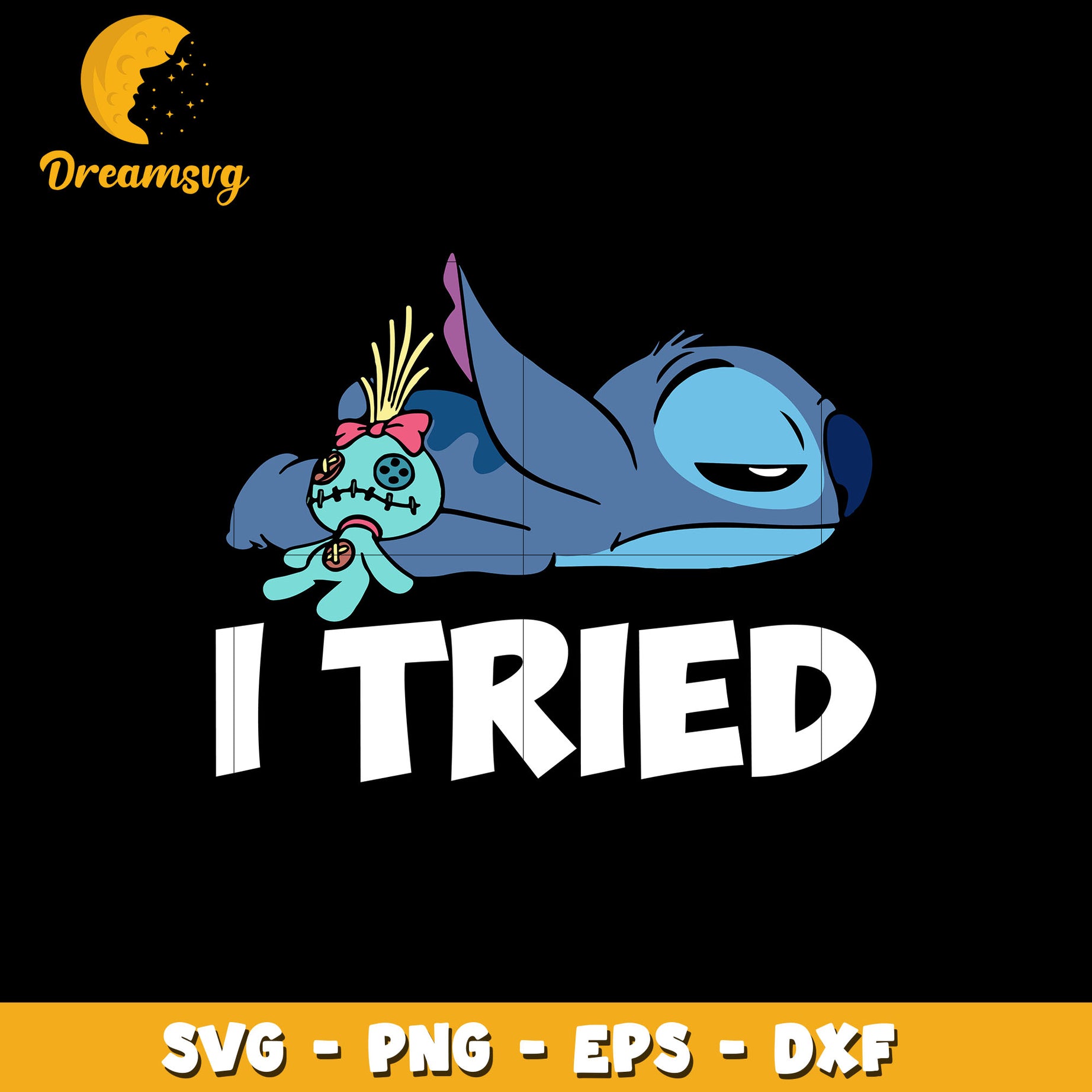 Disney Stitch I Tried svg, instant download