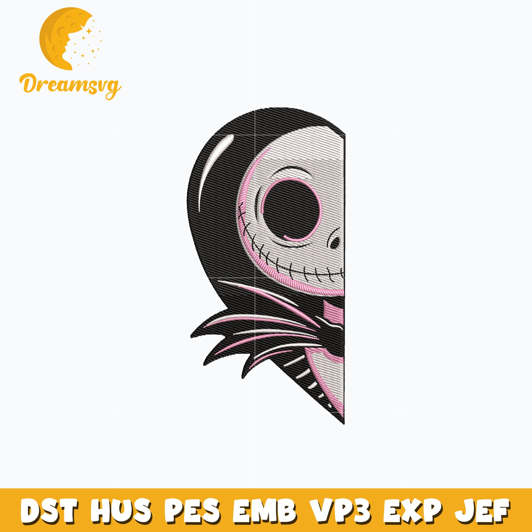 Jack skellington love embroidery design