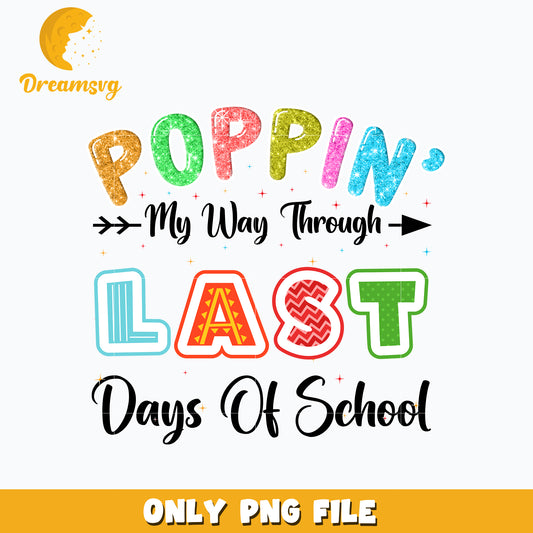 Poppin' my way through 100 days of school Png