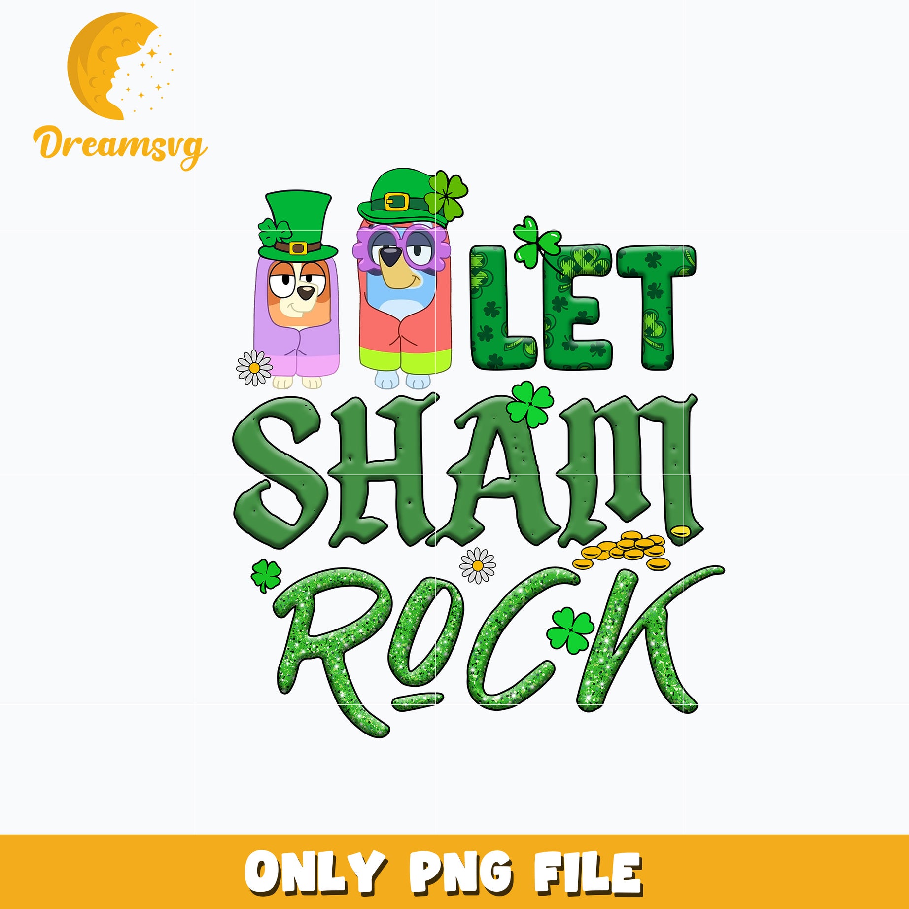 Bluey lets shamrock patrick's day Png